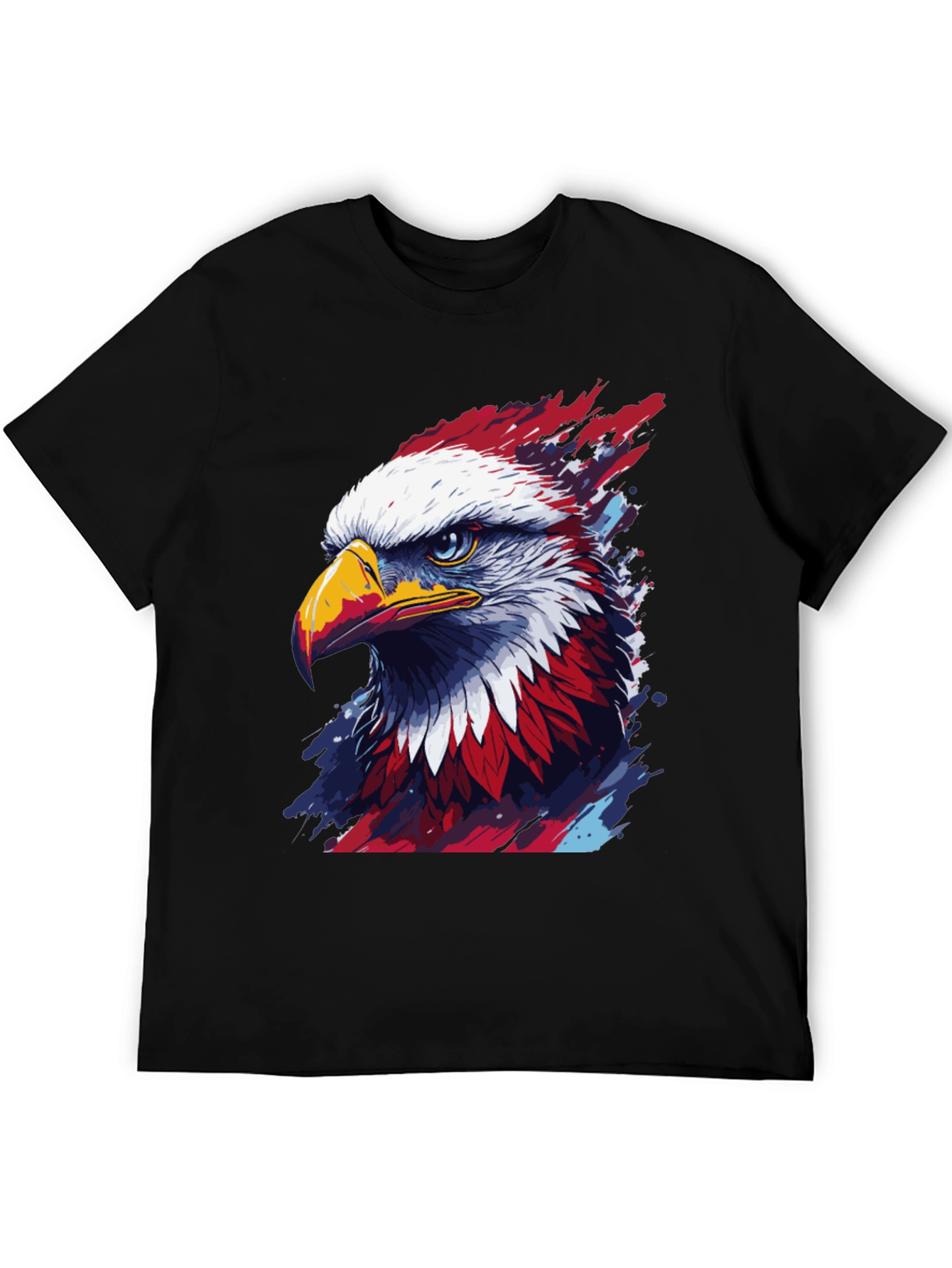 Patriotic Eagle Graphic Tee - Mens Black T-Shirt