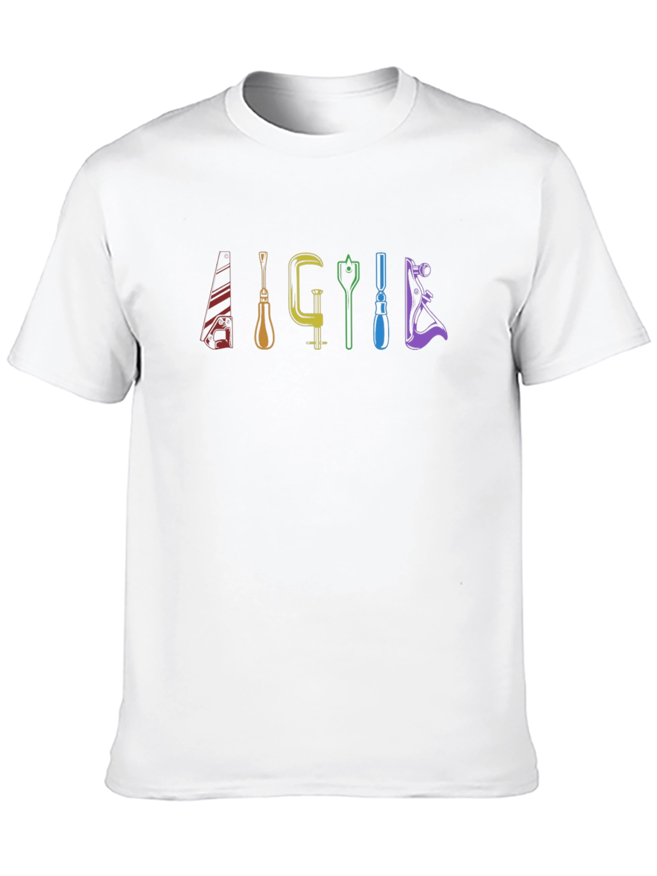 Rainbow Woodworking Tools Graphic Tee - Black Cotton