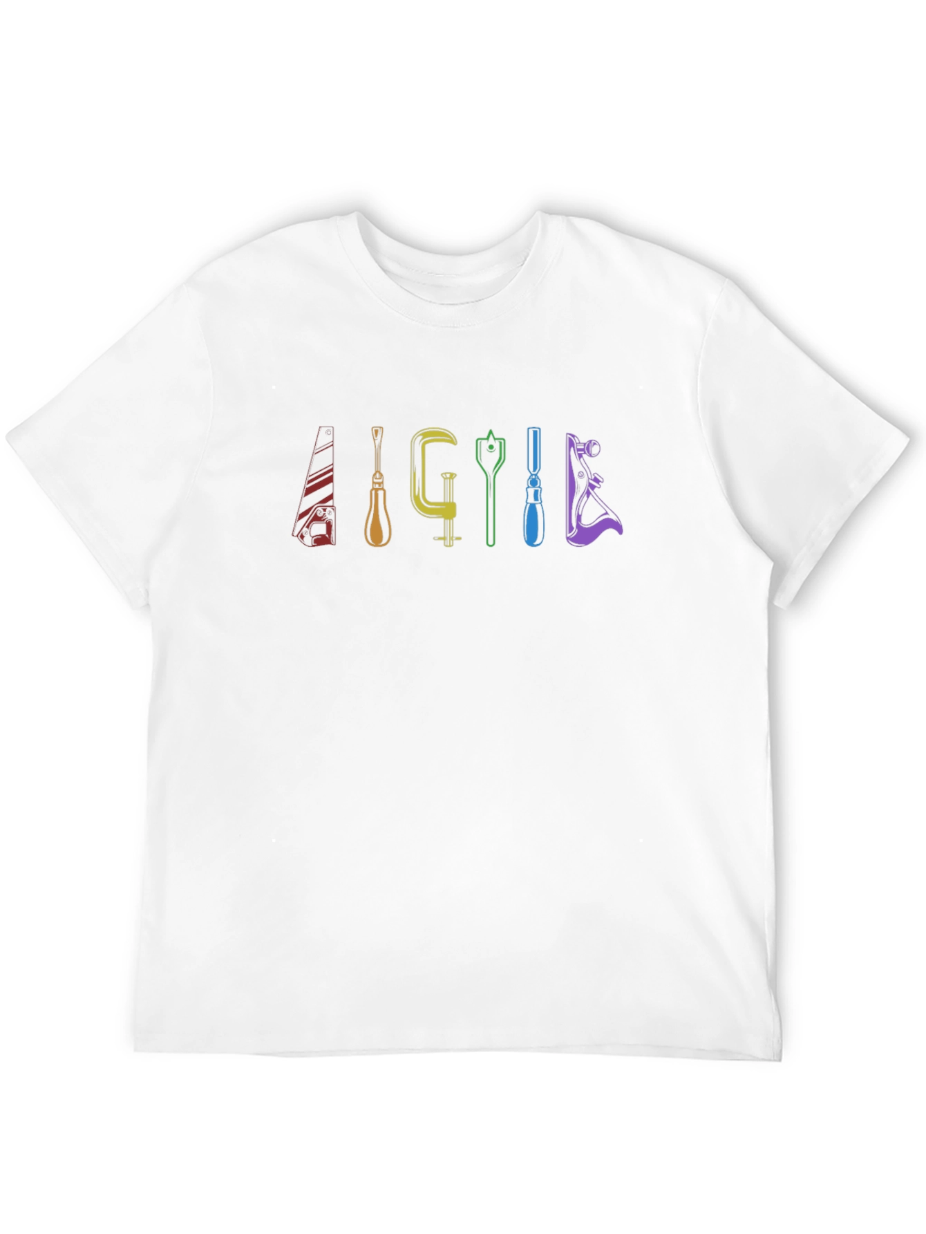 Rainbow Woodworking Tools Graphic Tee - Black Cotton