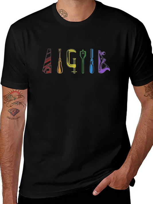 Rainbow Woodworking Tools Graphic Tee - Black Cotton