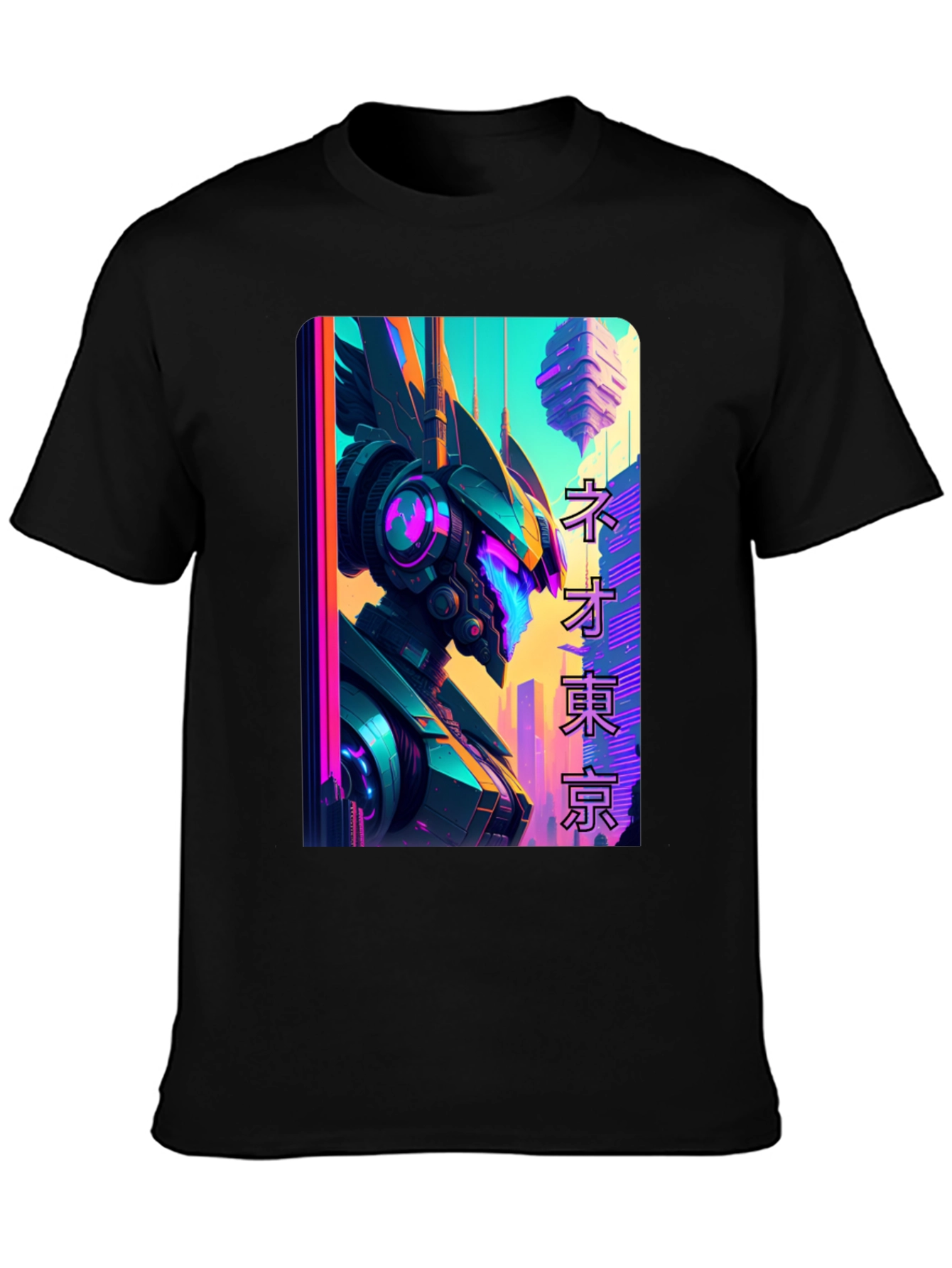 Neo Tokyo Robot T-Shirt - Cyberpunk Style