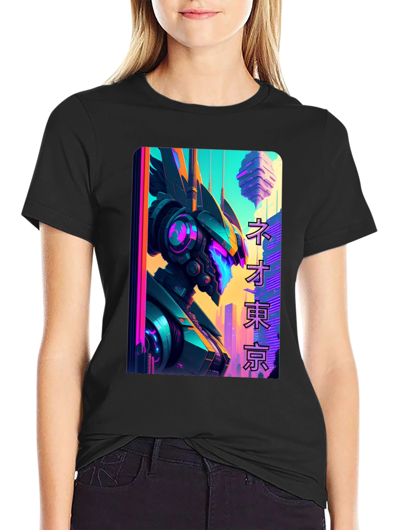 Neo Tokyo Robot T-Shirt - Cyberpunk Style