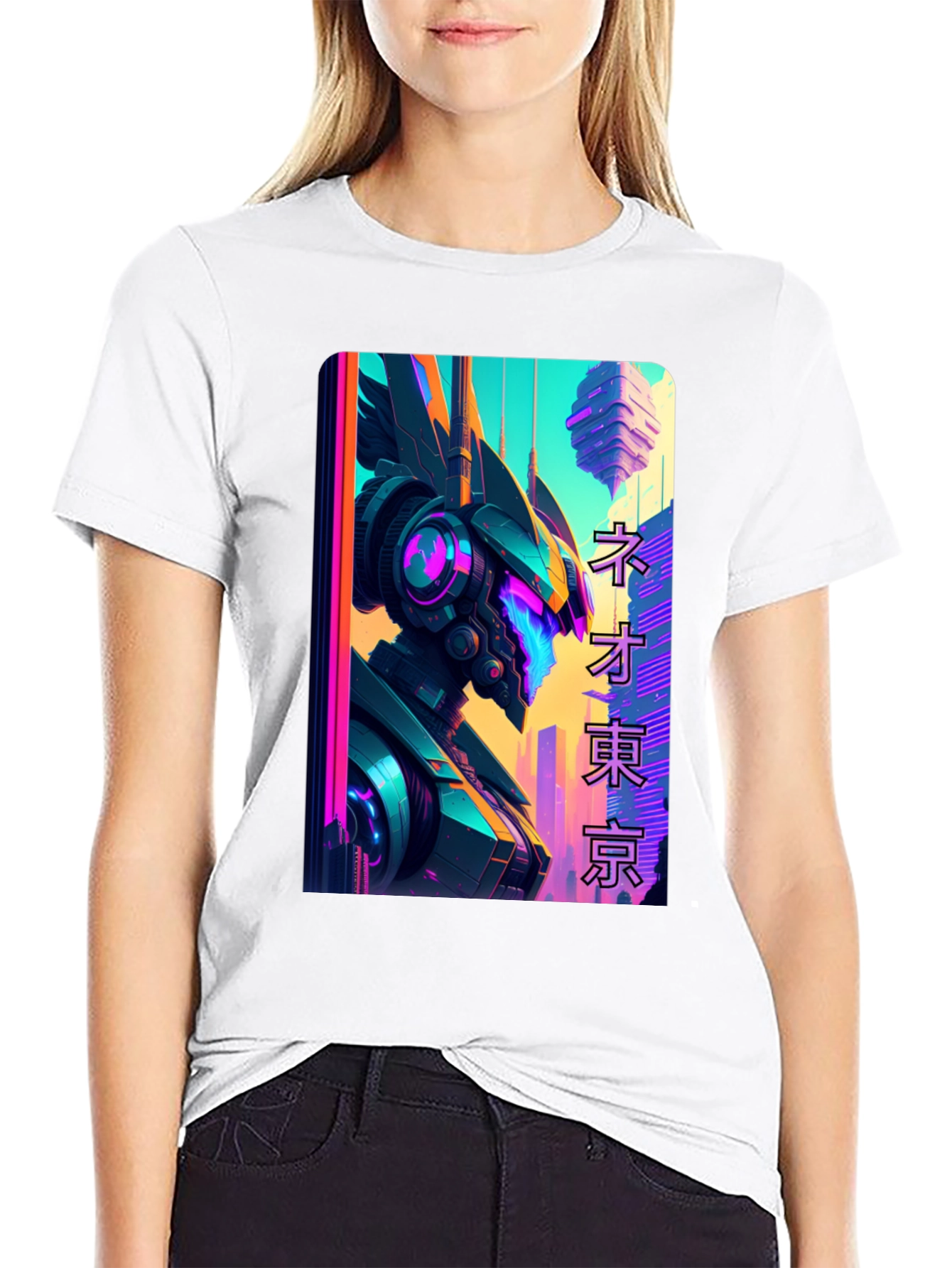 Neo Tokyo Robot T-Shirt - Cyberpunk Style