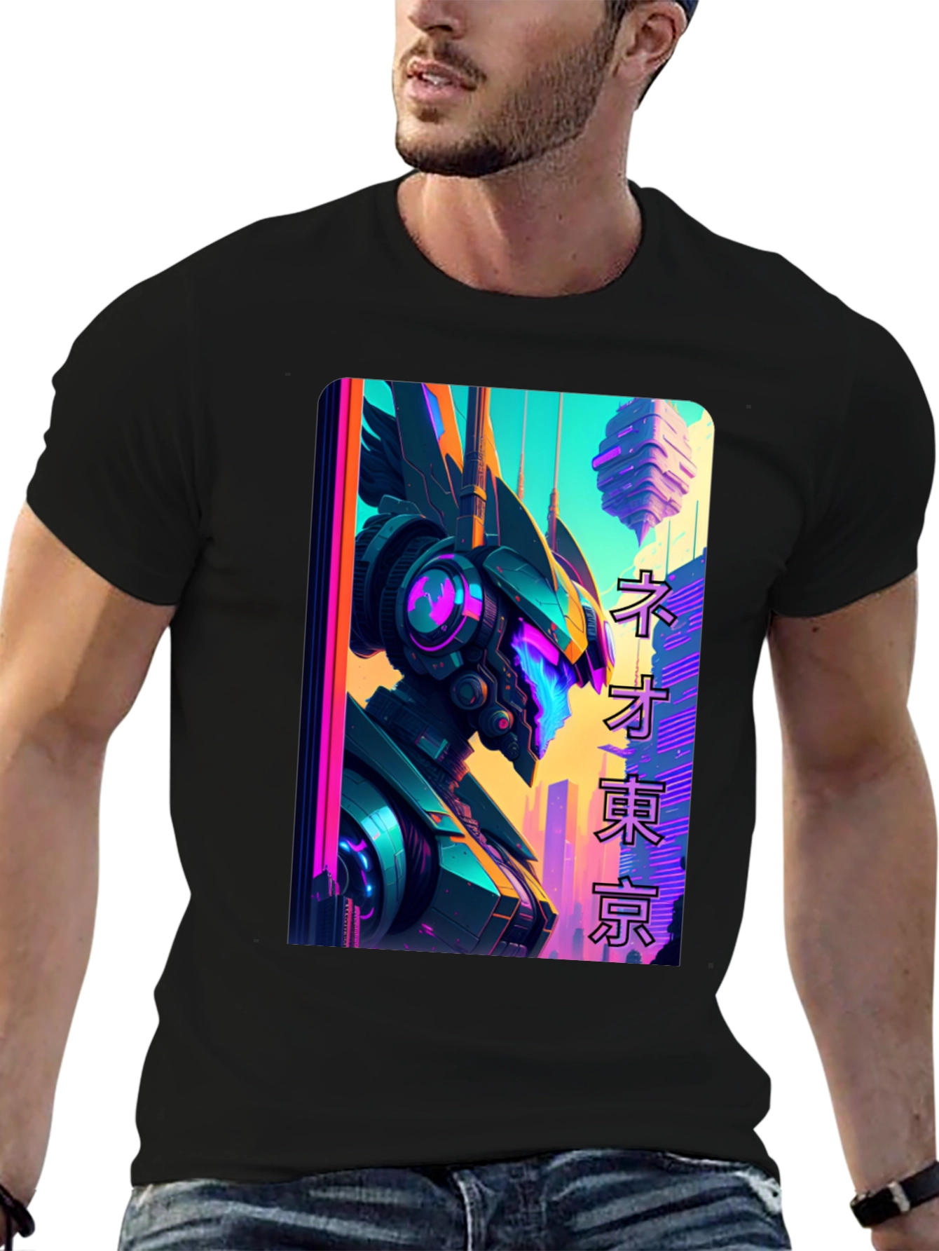 Neo Tokyo Robot T-Shirt - Cyberpunk Style