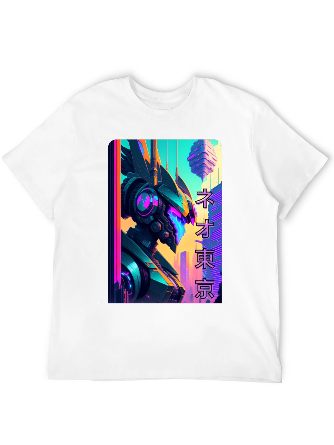 Neo Tokyo Robot T-Shirt - Cyberpunk Style