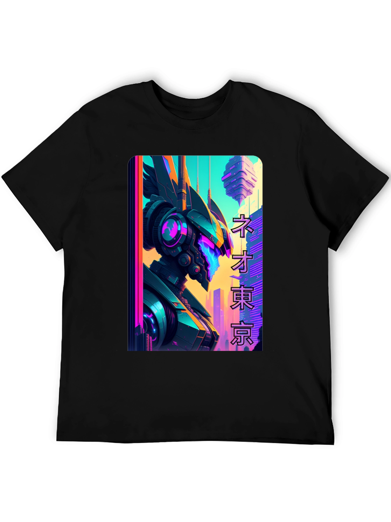 Neo Tokyo Robot T-Shirt - Cyberpunk Style