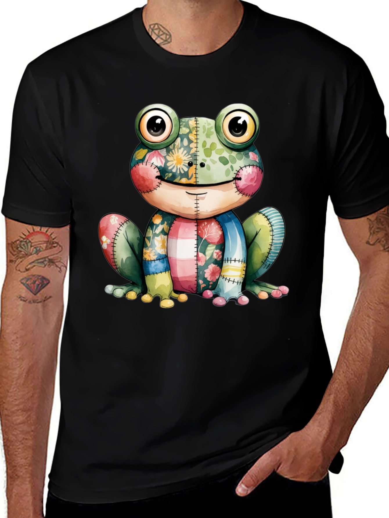 Frog Patchwork Tee - Cute and Unique Design