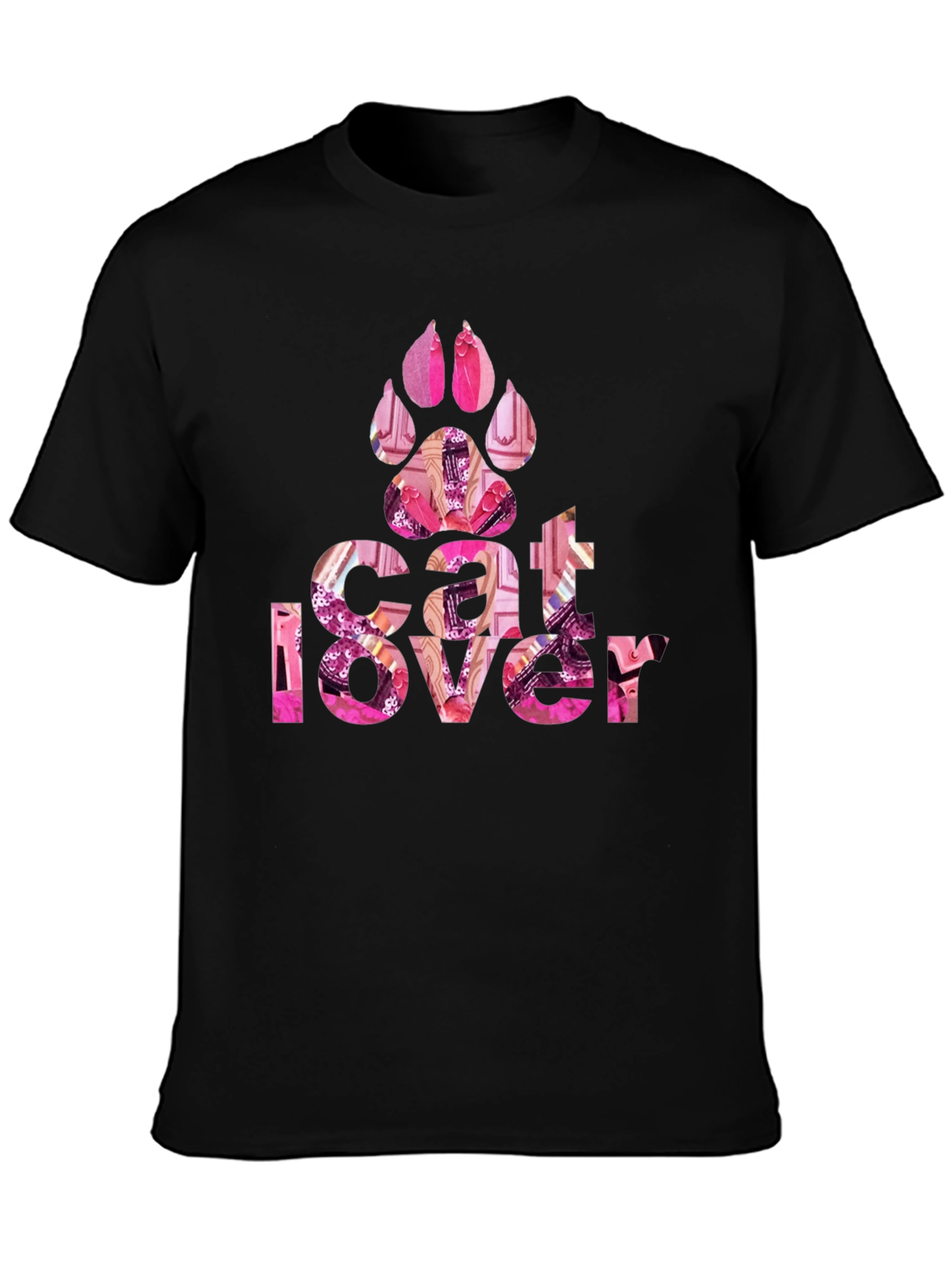 Cat Lover Paw Print Graphic T-Shirt