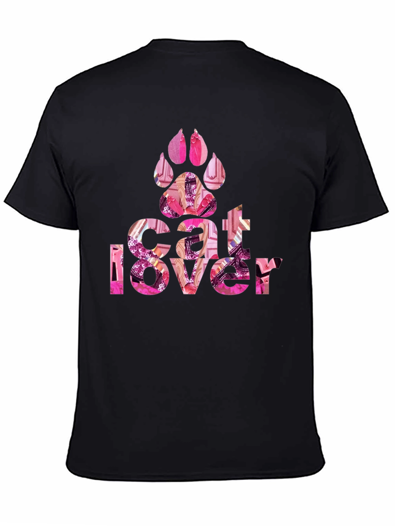 Cat Lover Paw Print Graphic T-Shirt