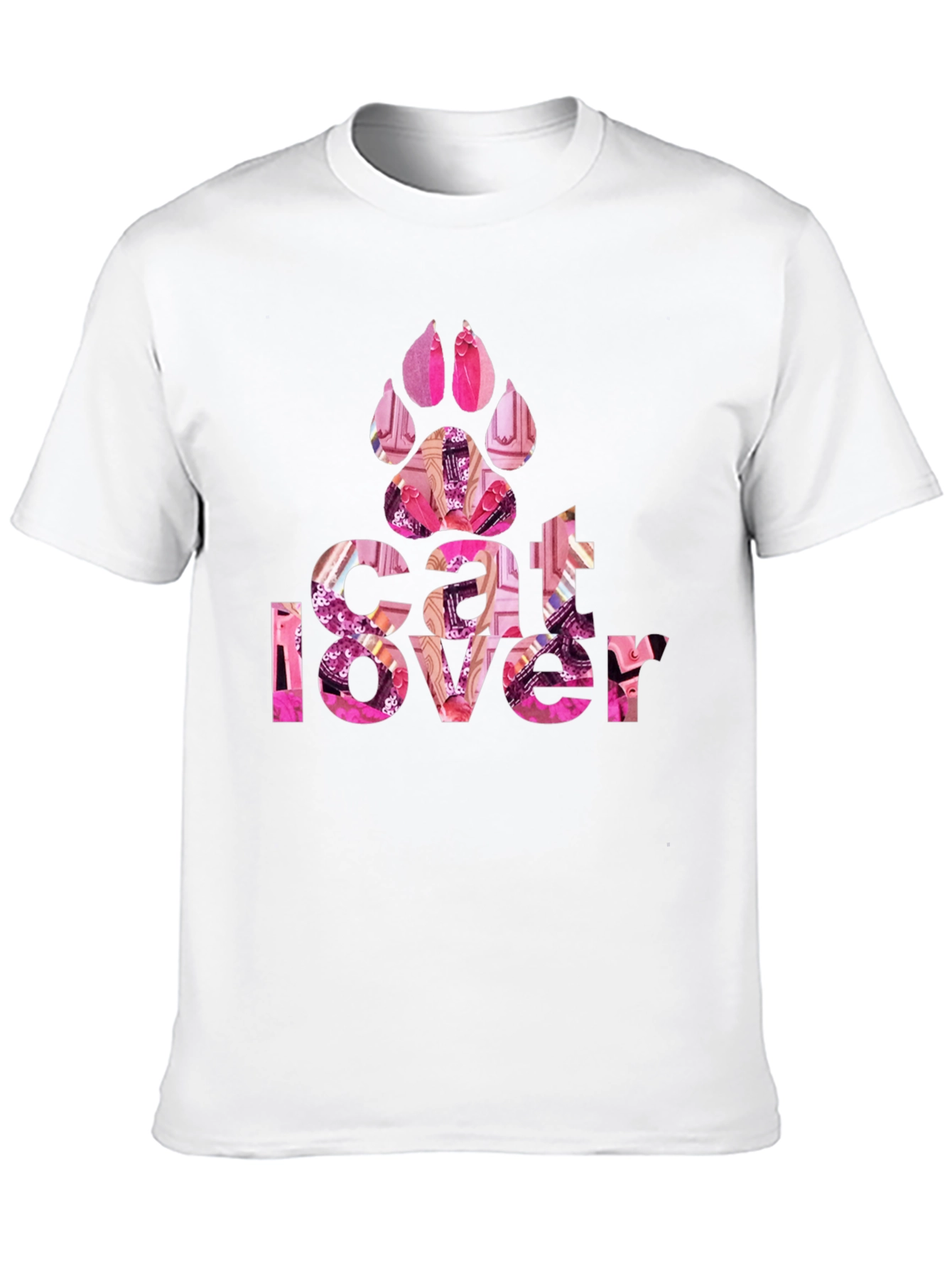 Cat Lover Paw Print Graphic T-Shirt