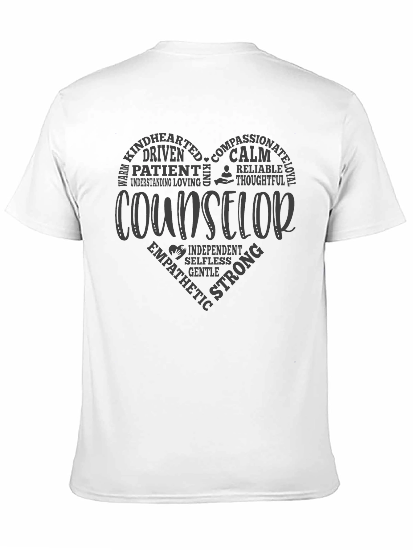 Counselor Heart Word Art Graphic T-Shirt