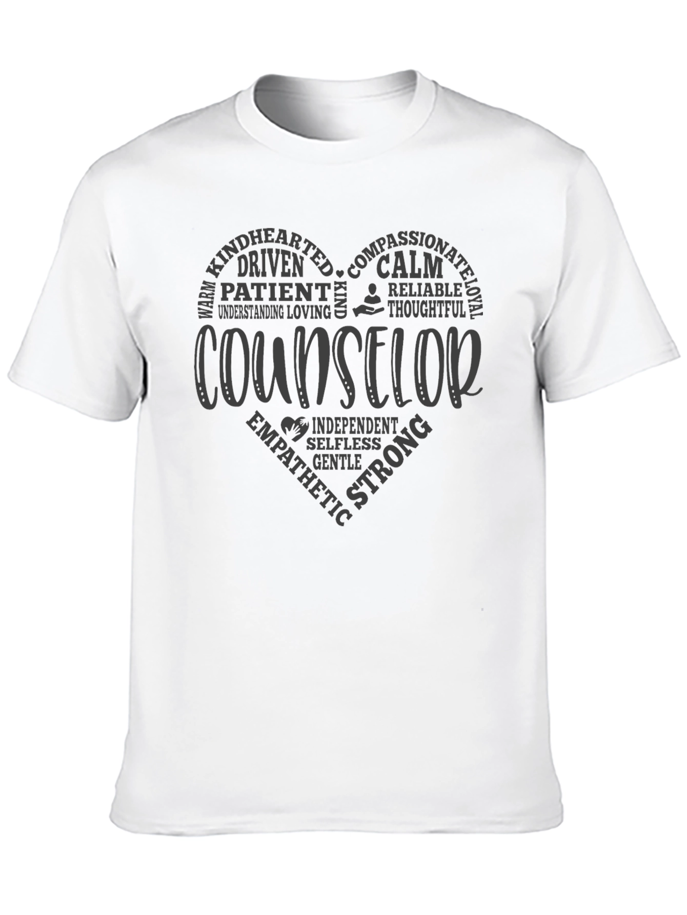 Counselor Heart Word Art Graphic T-Shirt