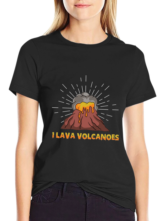 I Lava Volcanoes Graphic T-Shirt - Black