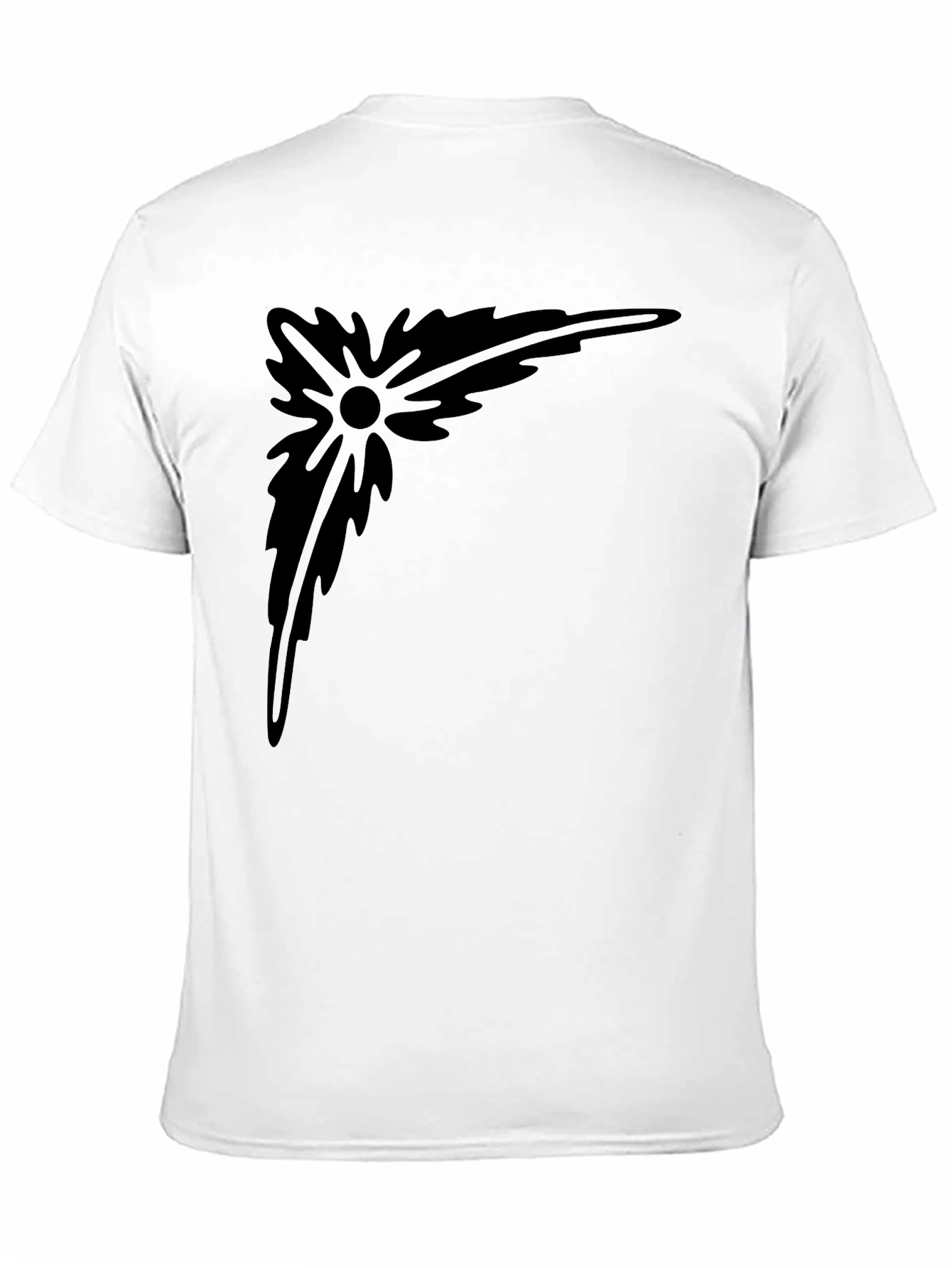 Abstract Corner Design Black T-Shirt
