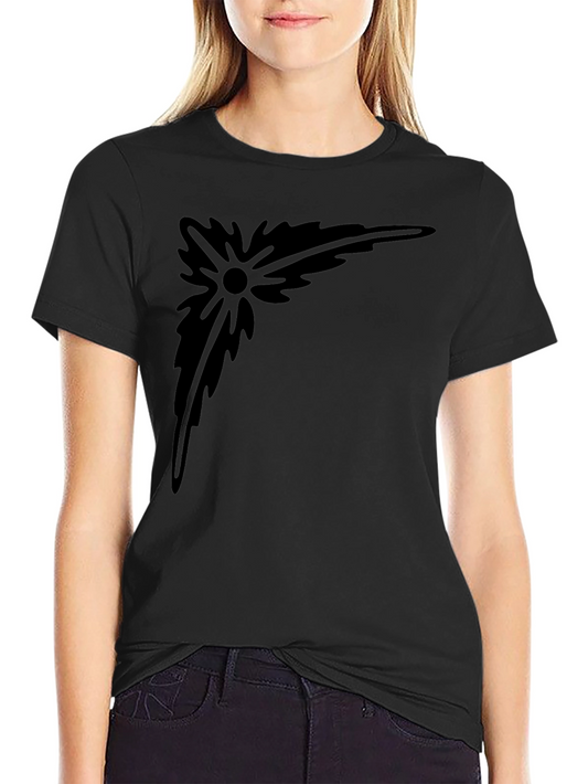 Abstract Corner Design Black T-Shirt