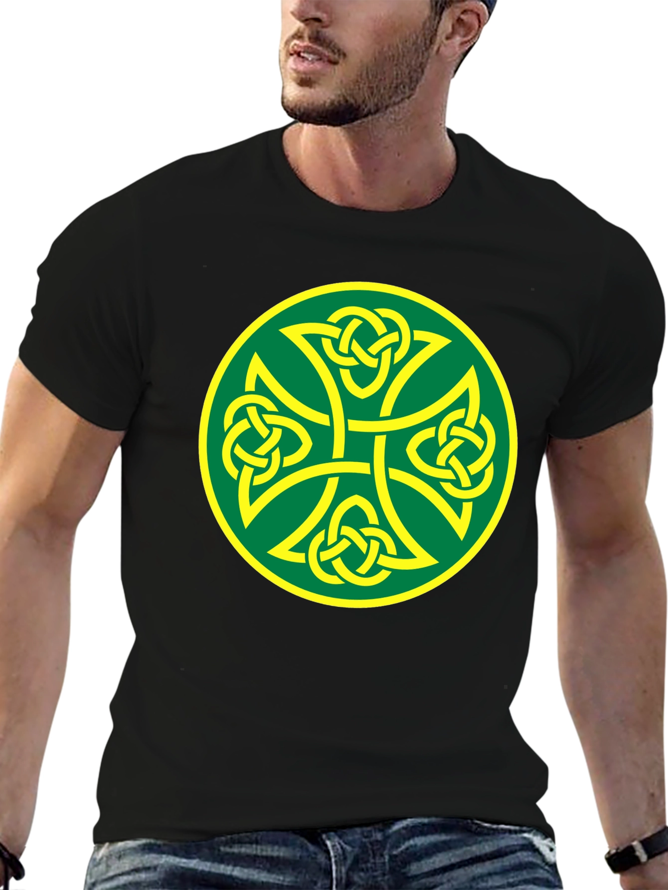 Celtic Knot Cross Black T-Shirt