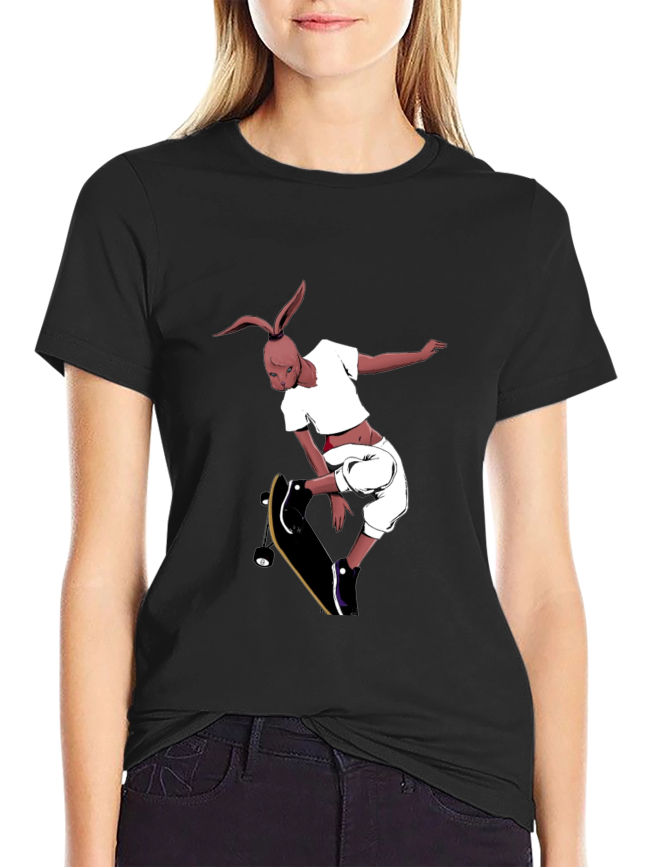 Skateboarding Rabbit Graphic Tee