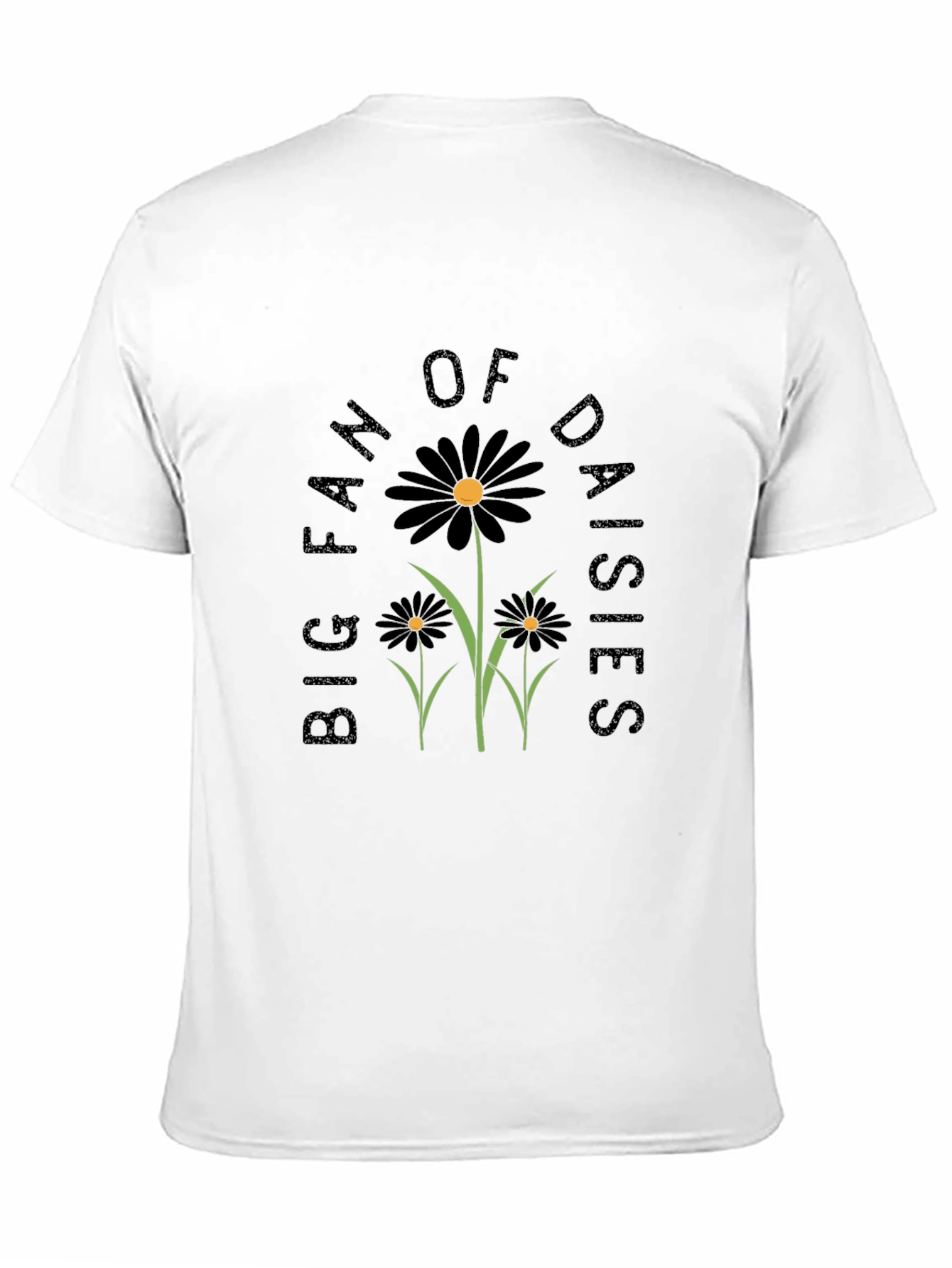 Big Fan of Daisies Black Graphic T-Shirt