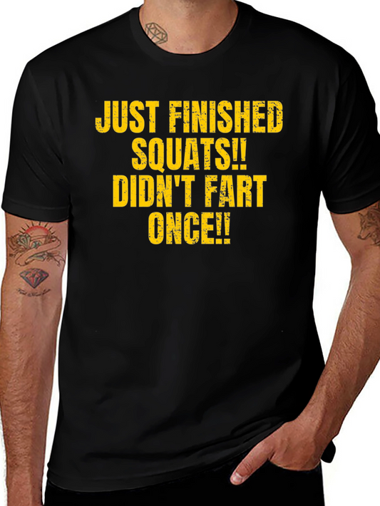 Funny Gym T-Shirt - Squats No Fart