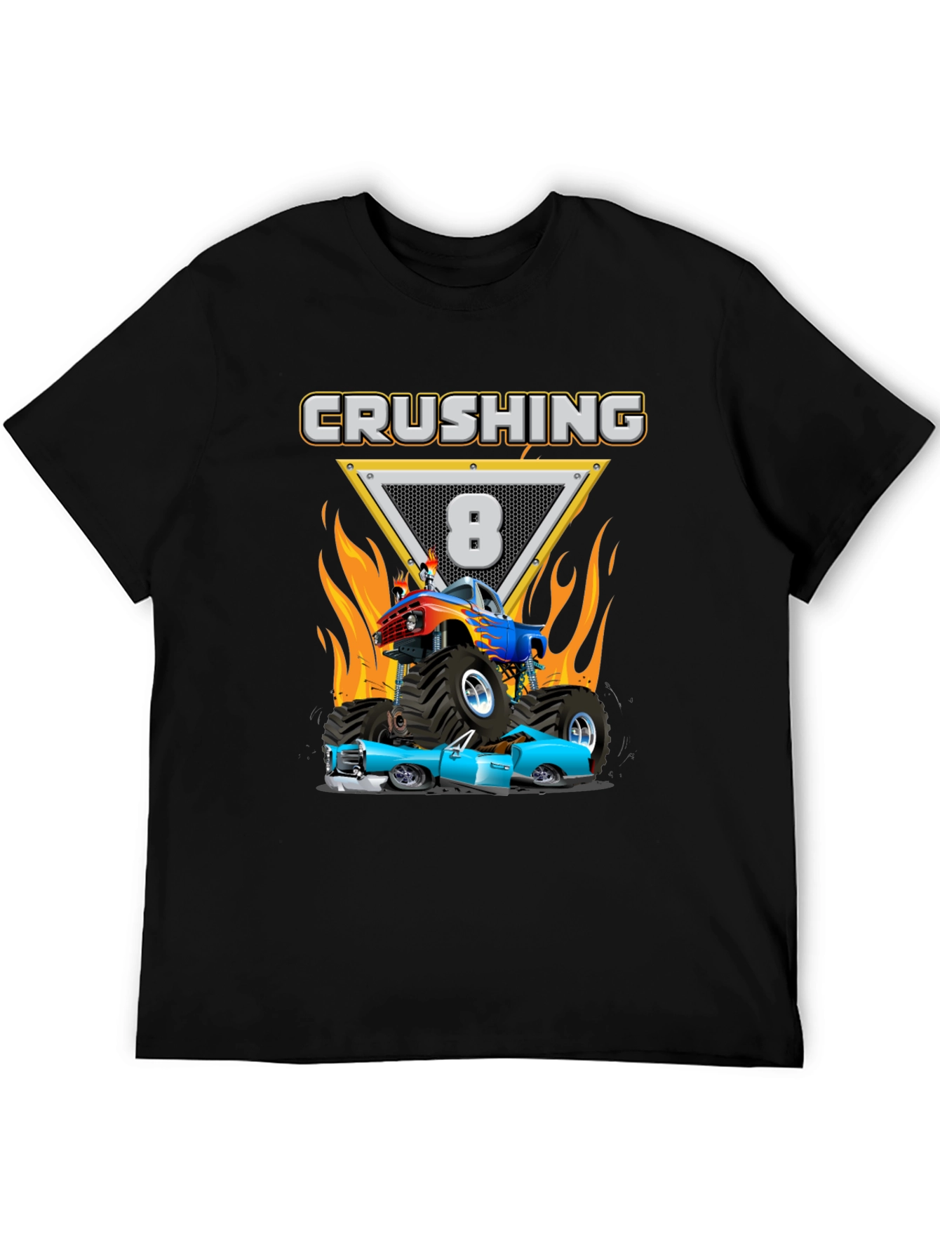 Crushing Eight Birthday Monster Truck T-Shirt