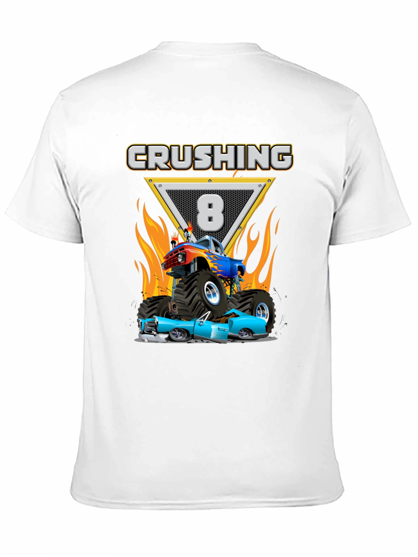 Crushing Eight Birthday Monster Truck T-Shirt