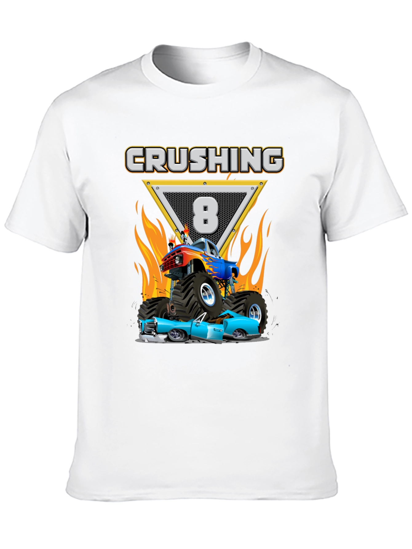 Crushing Eight Birthday Monster Truck T-Shirt