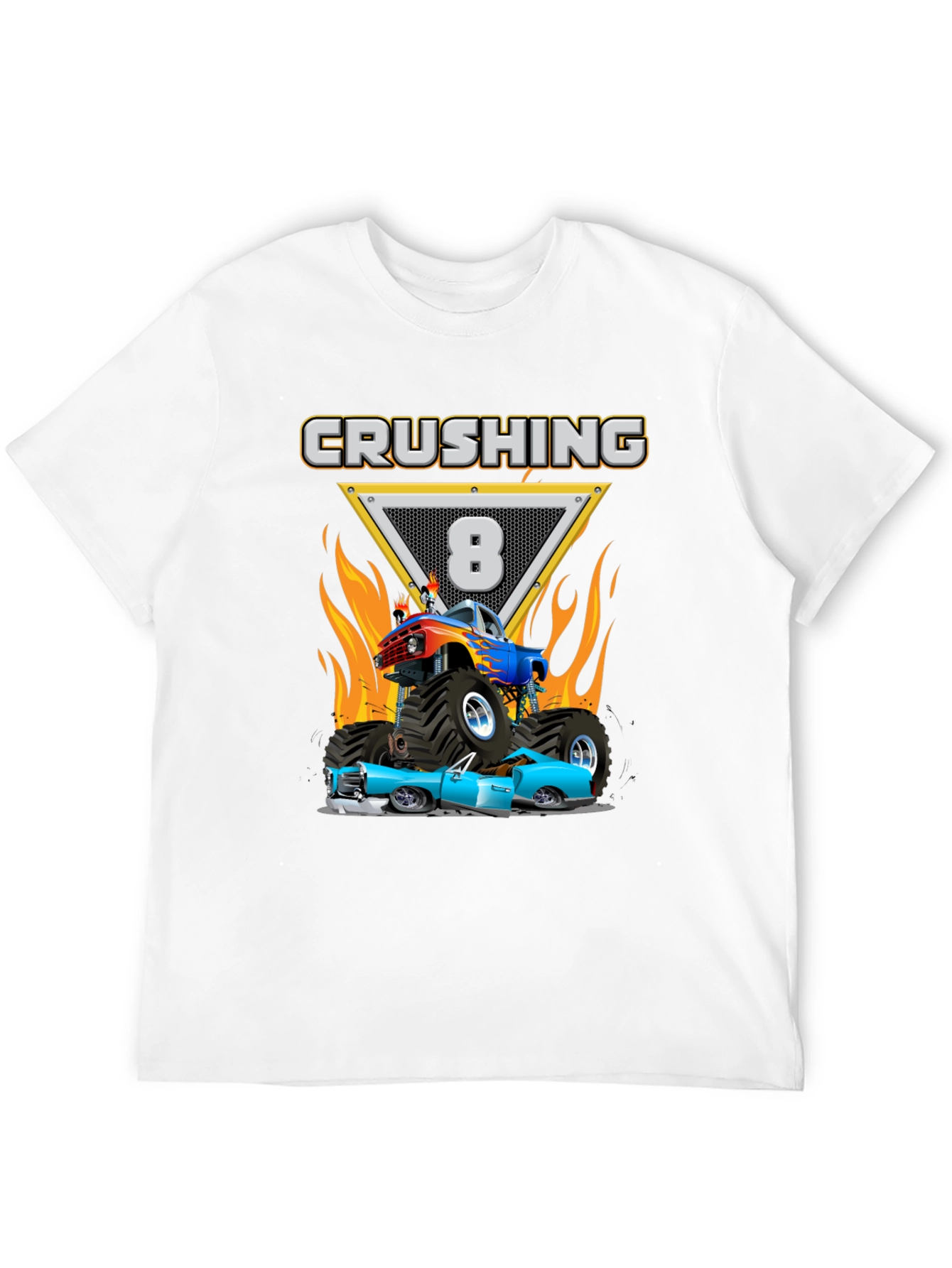 Crushing Eight Birthday Monster Truck T-Shirt
