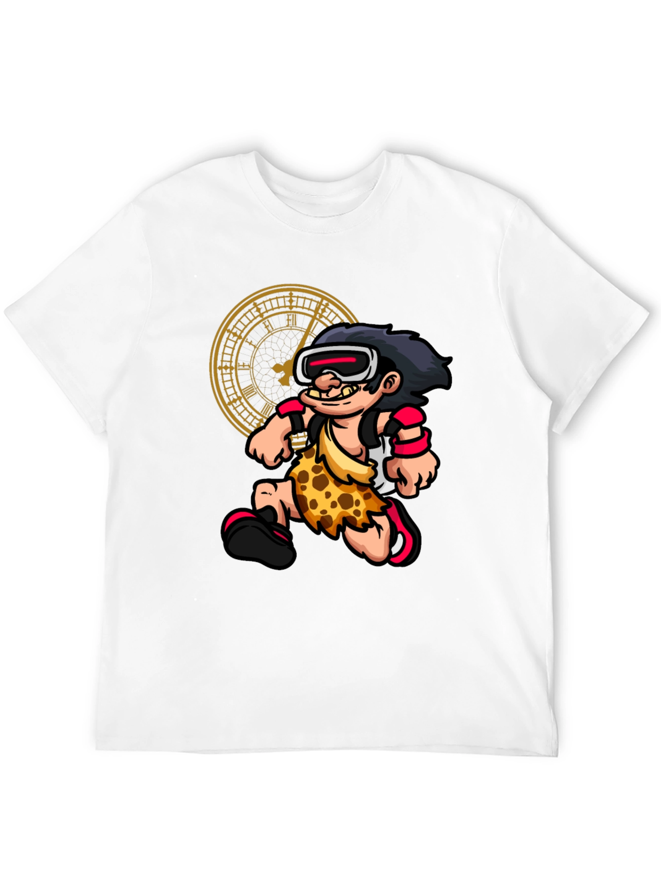 Cartoon Caveman VR Black T-Shirt