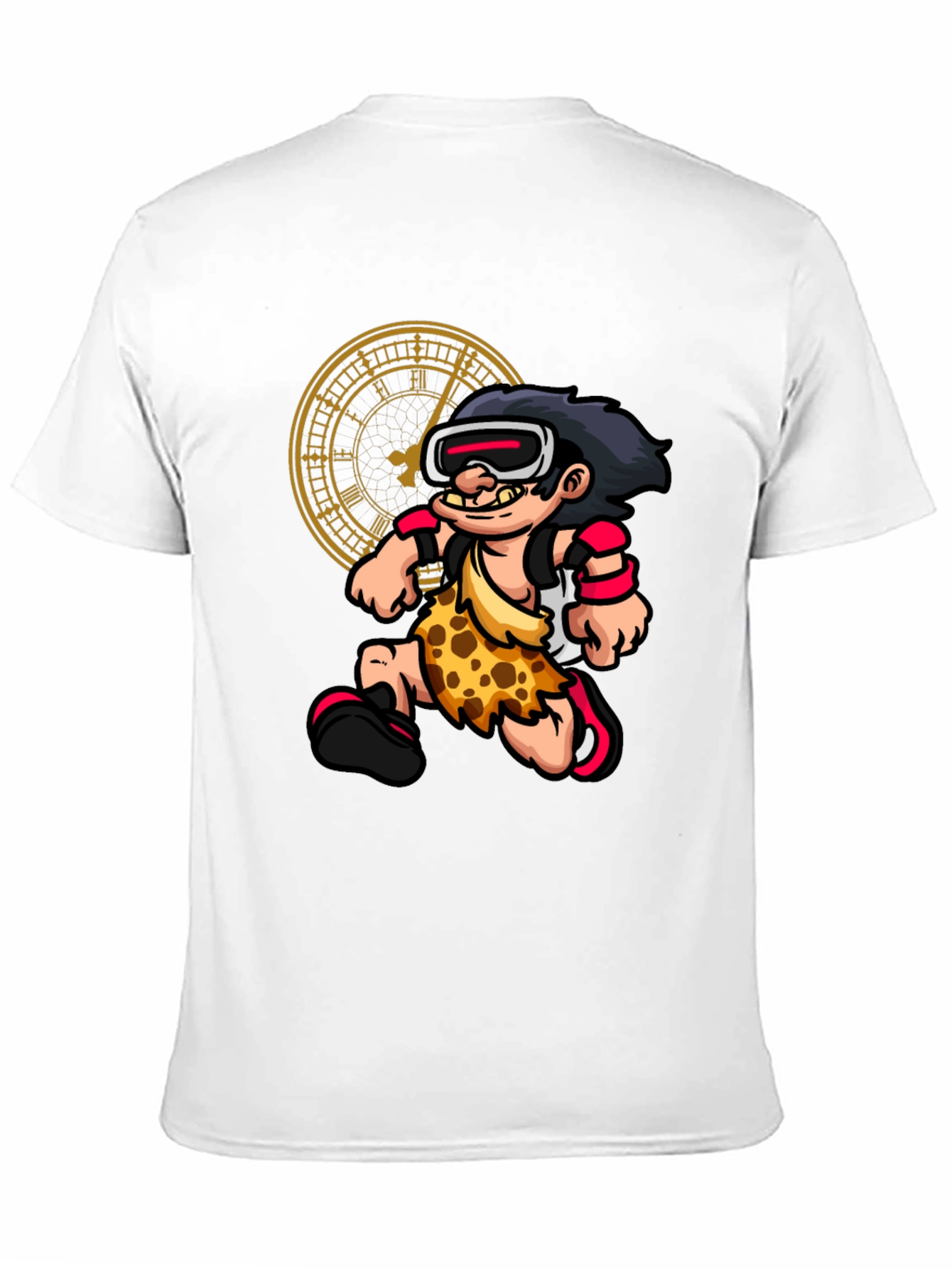 Cartoon Caveman VR Black T-Shirt