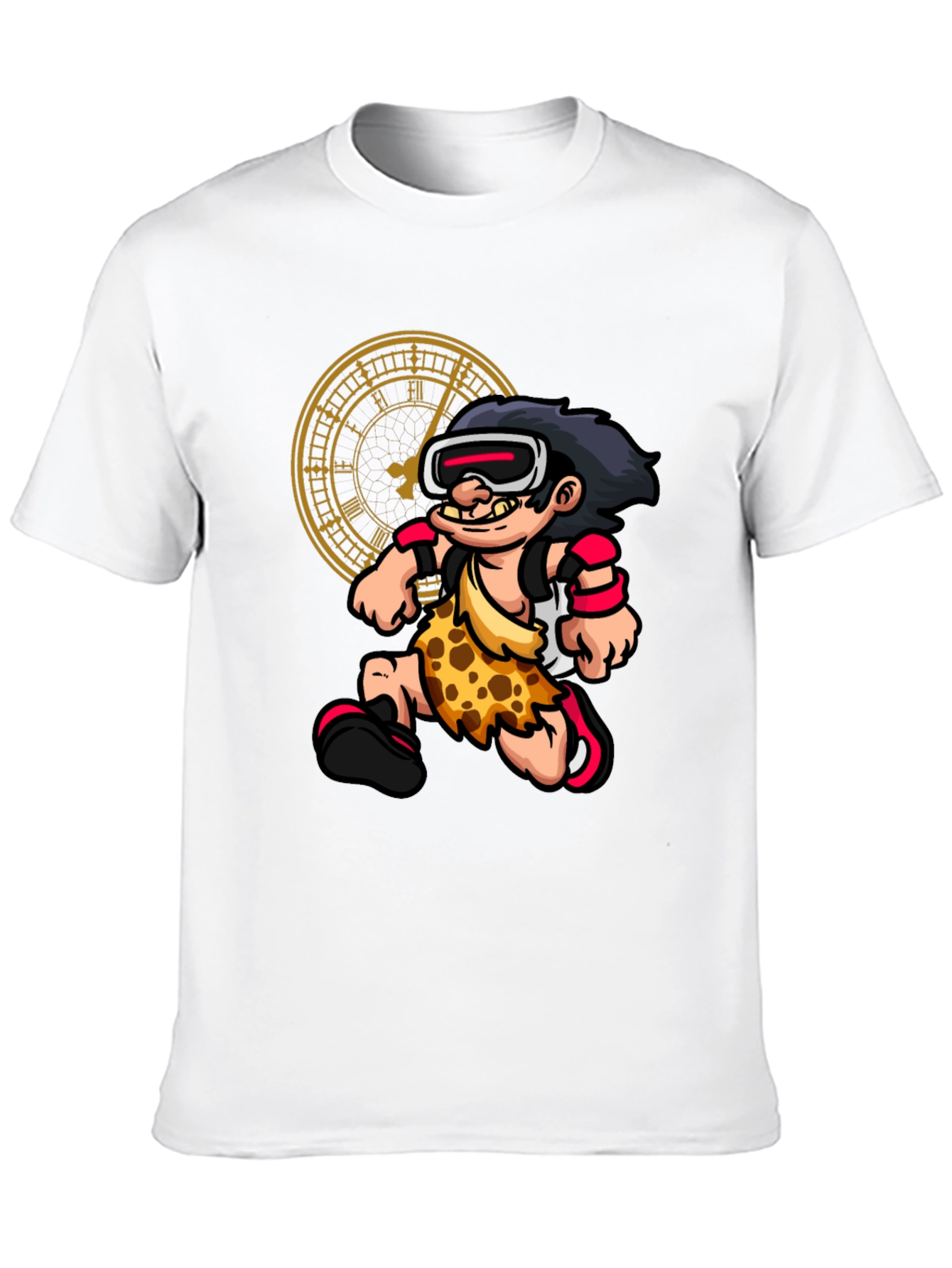 Cartoon Caveman VR Black T-Shirt