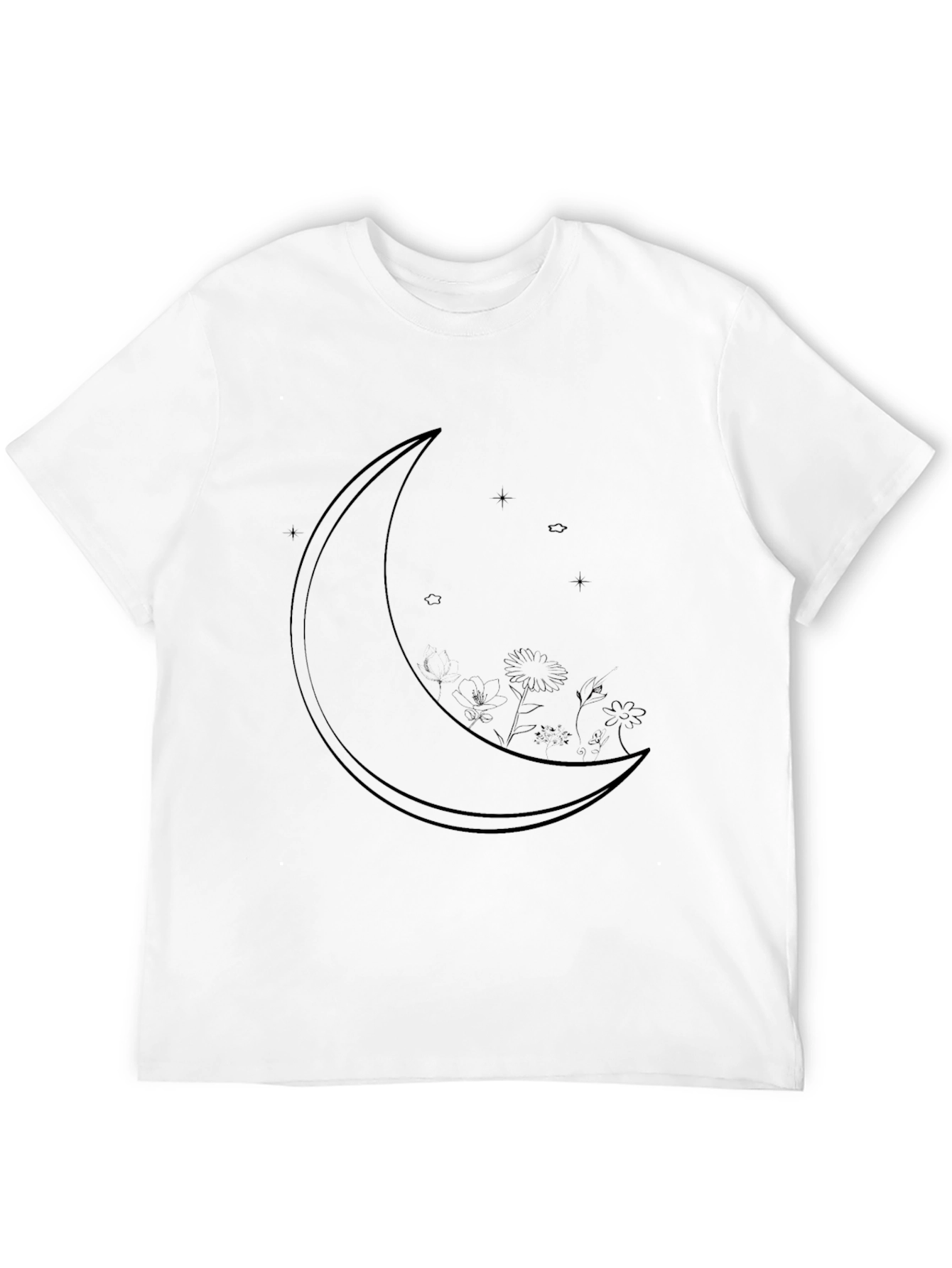 Black Moon & Floral Graphic Tee
