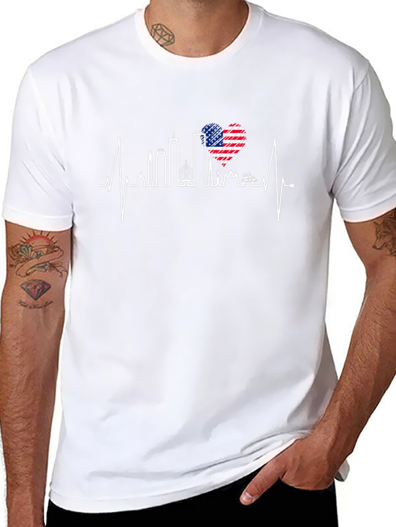 USA Heartbeat Cityscape T-Shirt