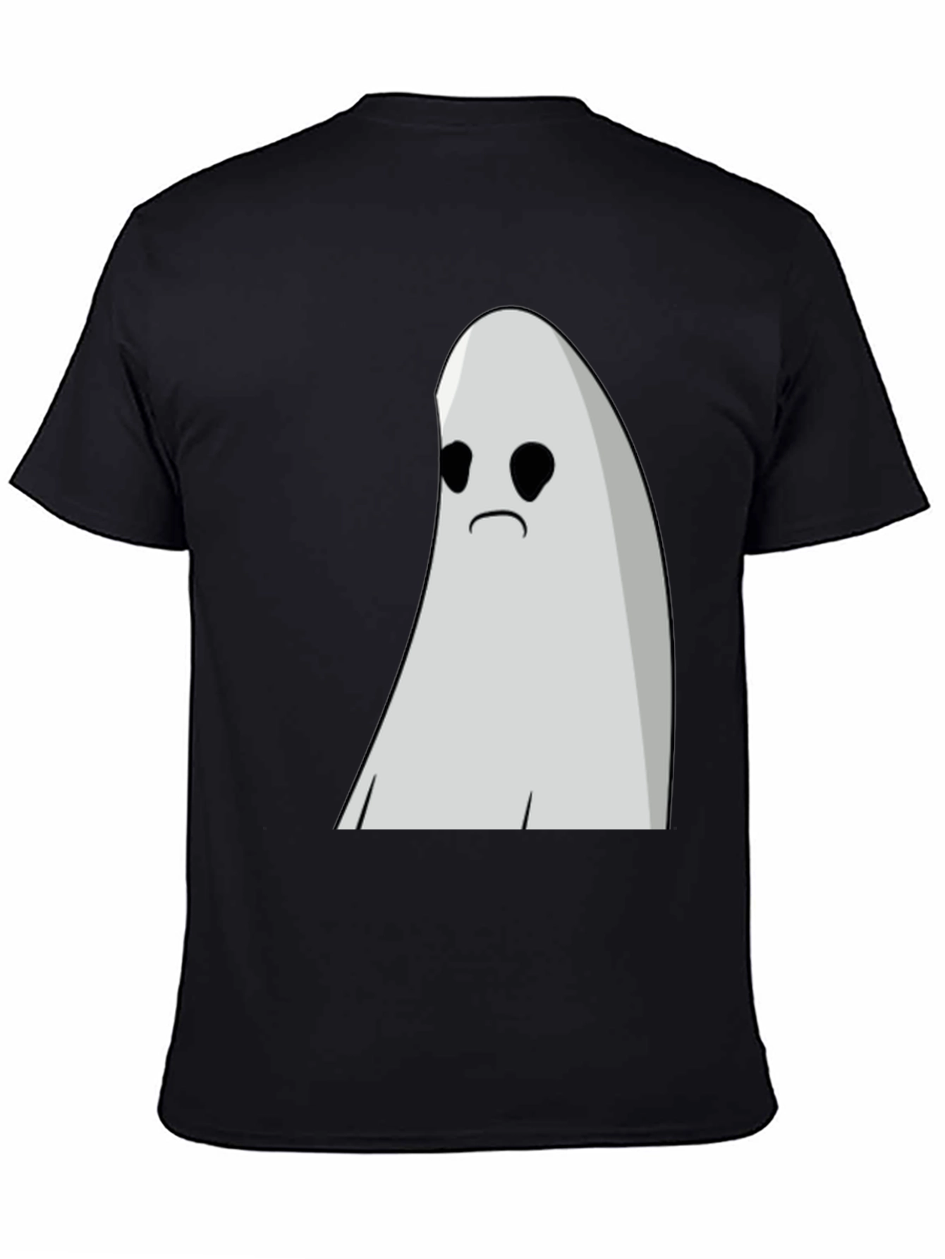 Sad Ghost Graphic T-Shirt - Black Cotton Tee