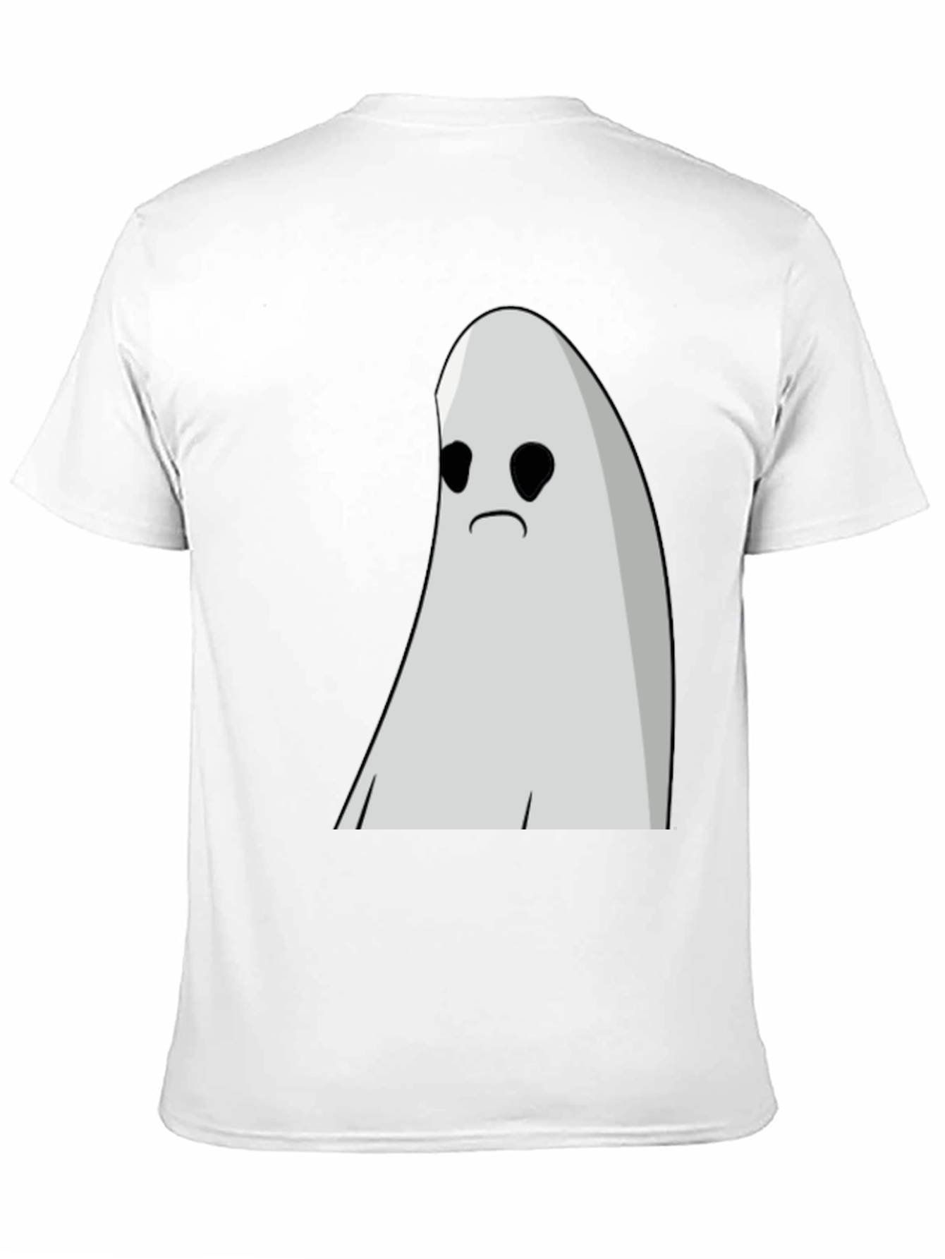 Sad Ghost Graphic T-Shirt - Black Cotton Tee