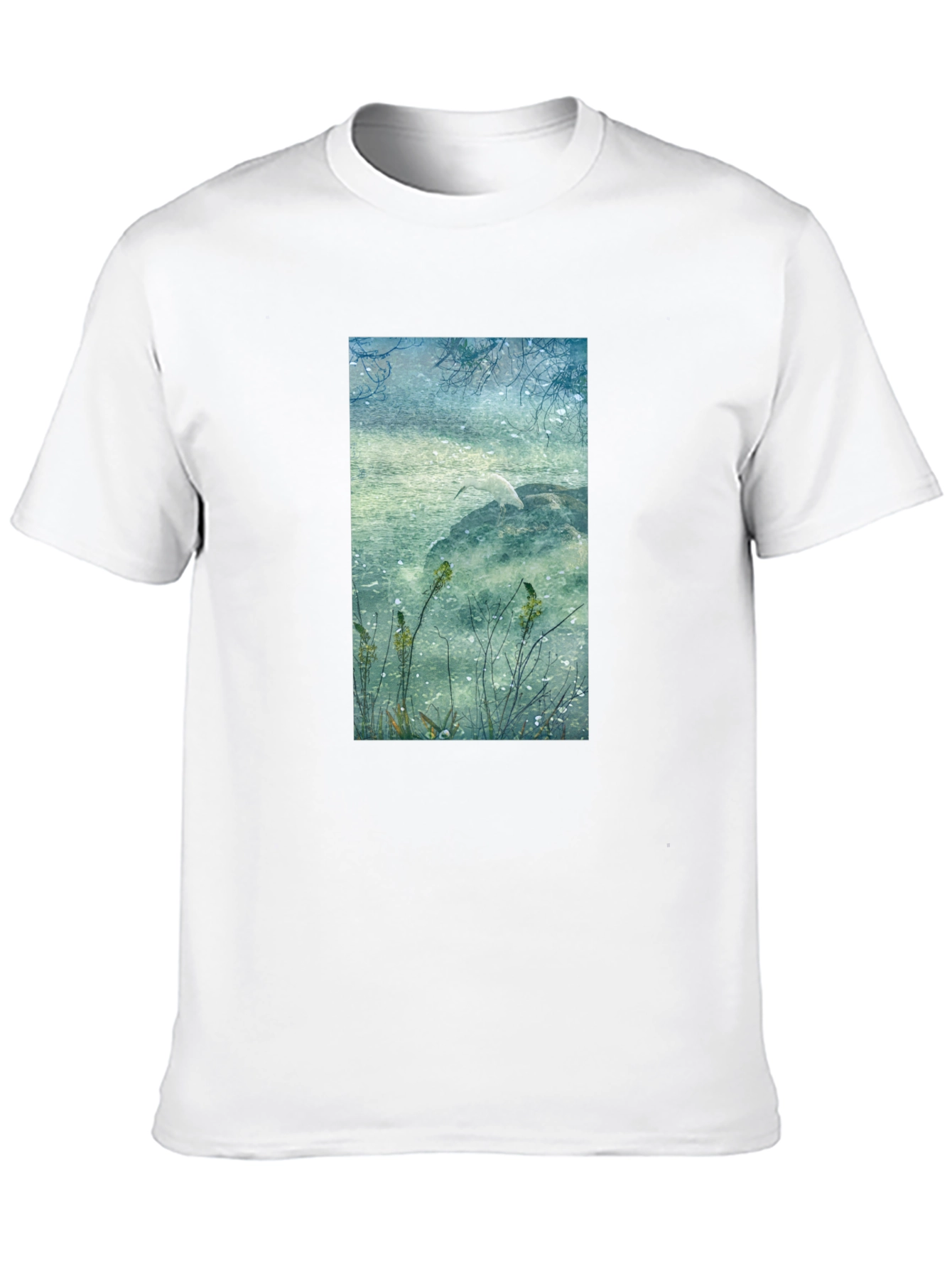 Nature Scene Graphic Tee - Stylish Unisex Black T-Shirt
