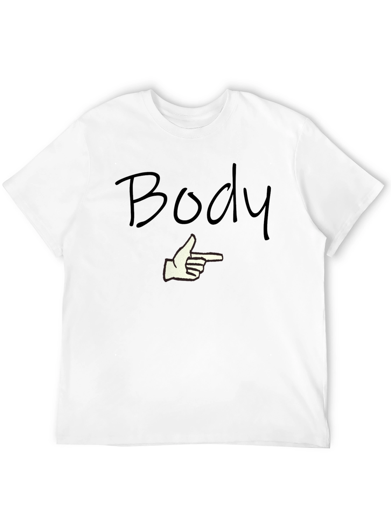 Funny Body Pointing Hand Graphic T-Shirt