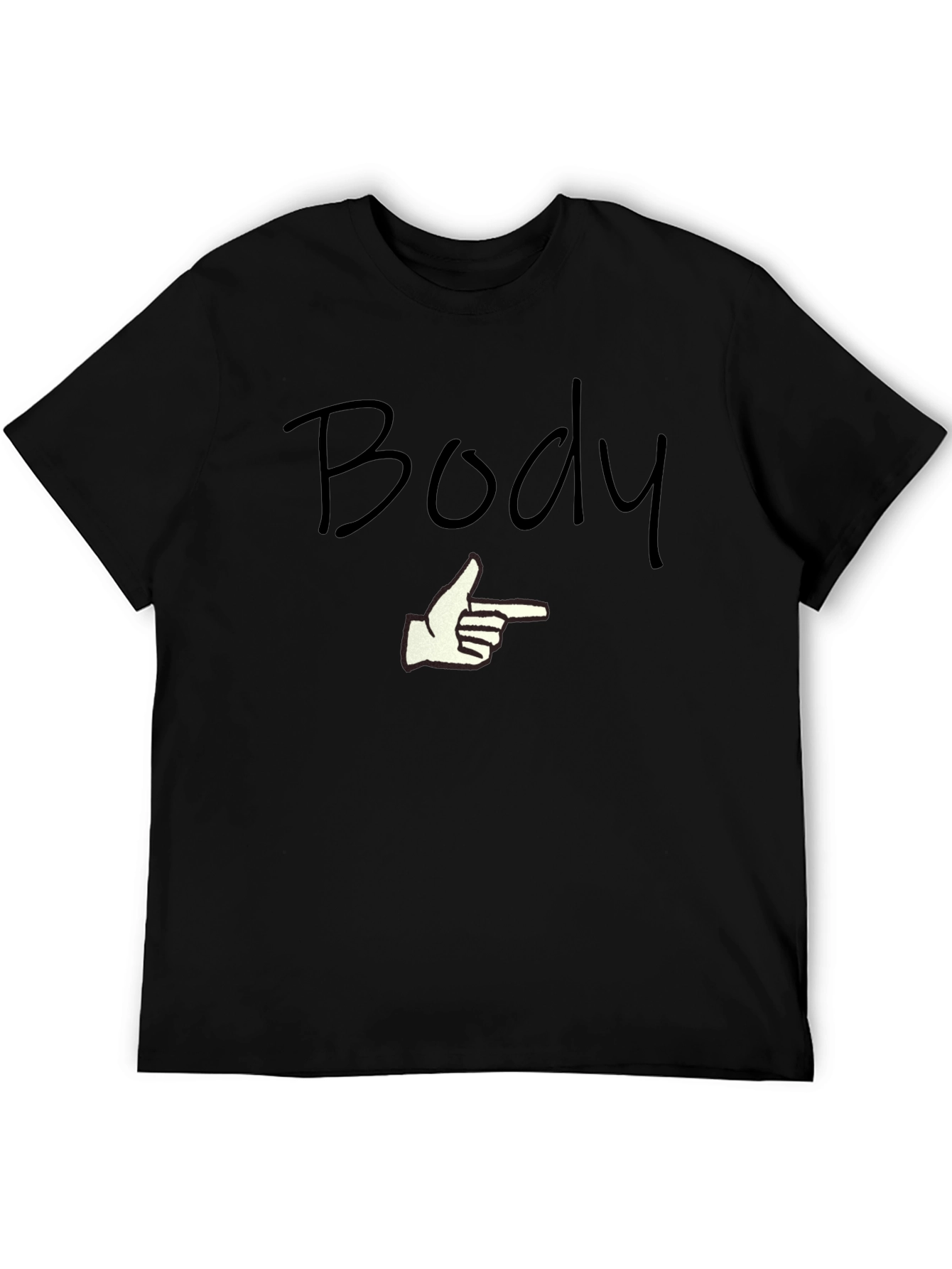 Funny Body Pointing Hand Graphic T-Shirt