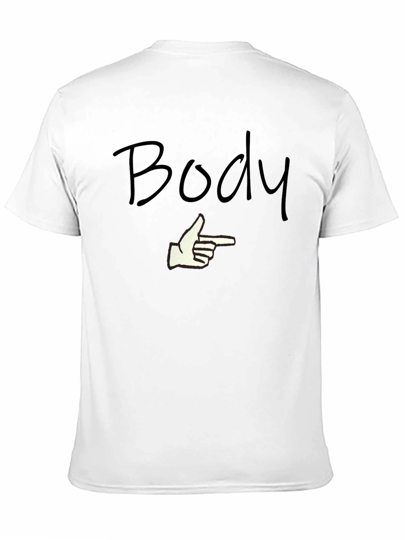 Funny Body Pointing Hand Graphic T-Shirt