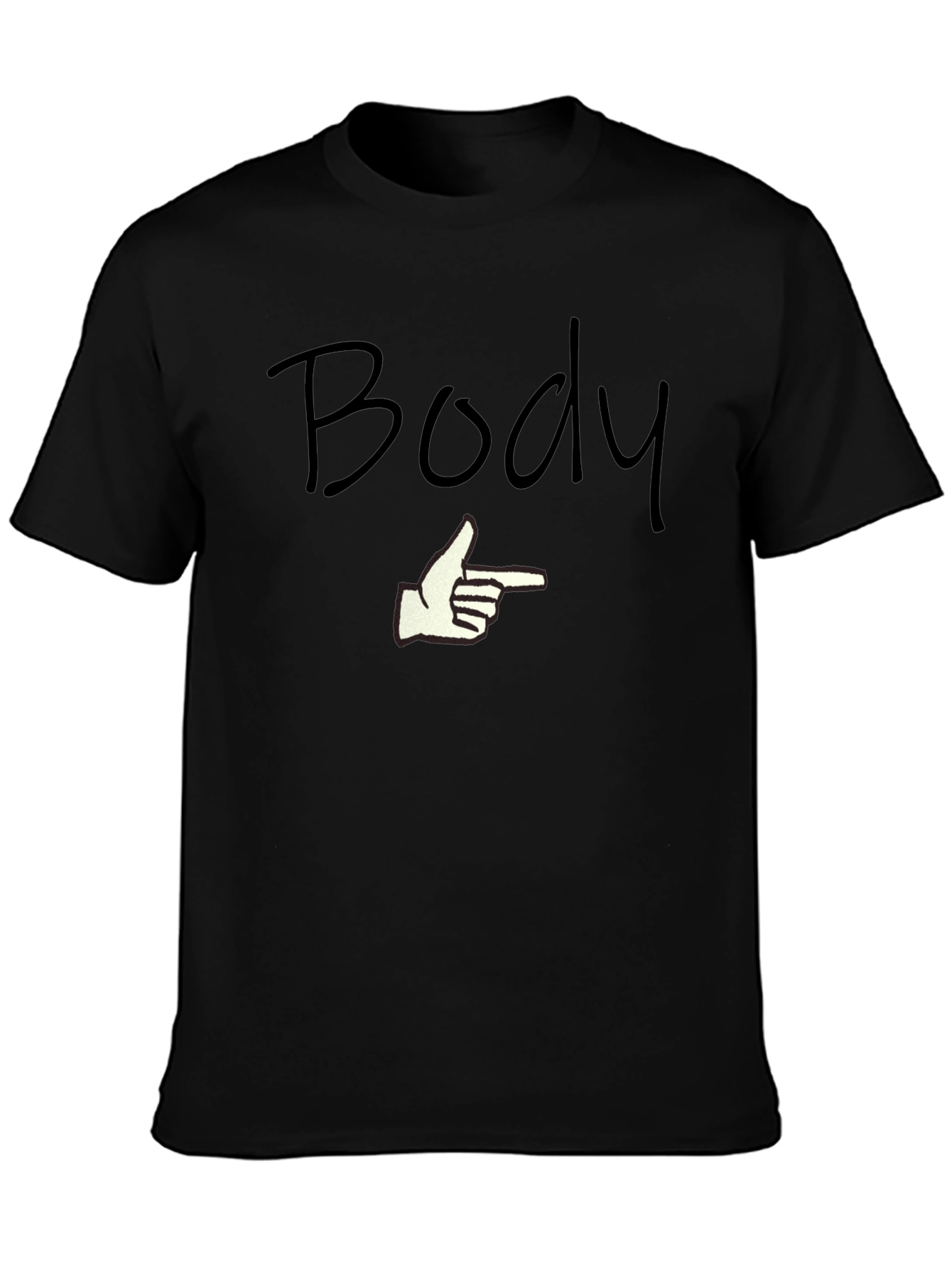 Funny Body Pointing Hand Graphic T-Shirt