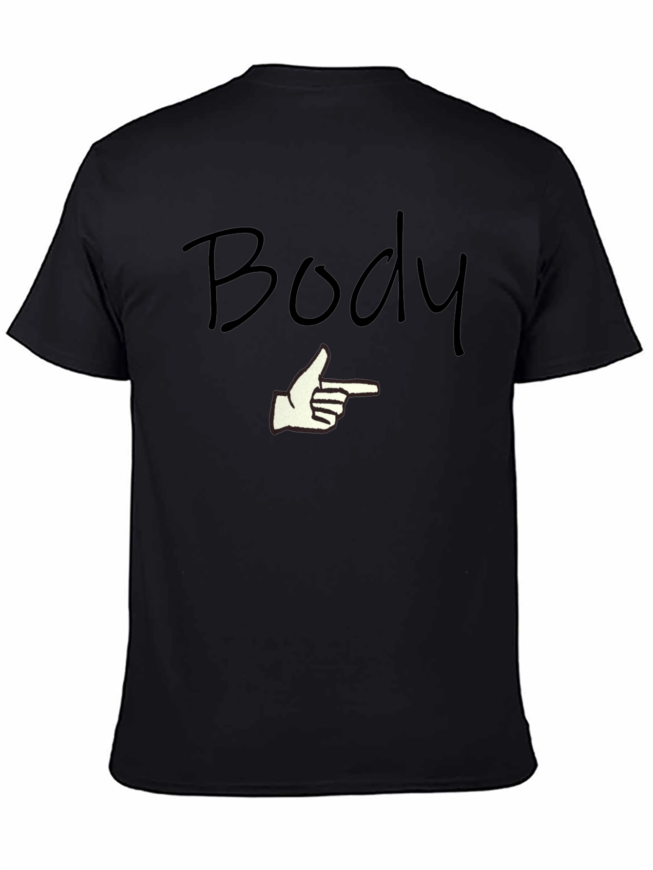 Funny Body Pointing Hand Graphic T-Shirt