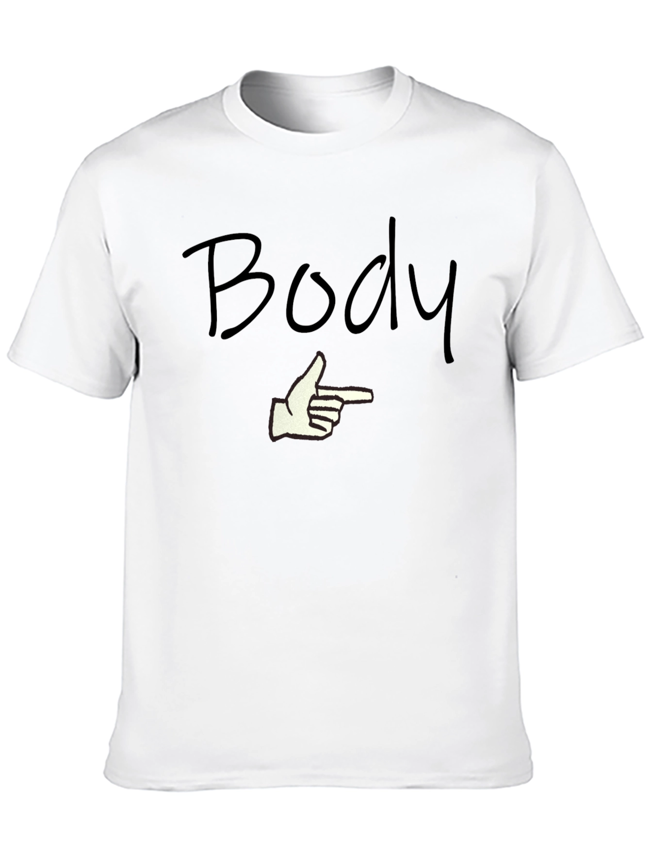 Funny Body Pointing Hand Graphic T-Shirt