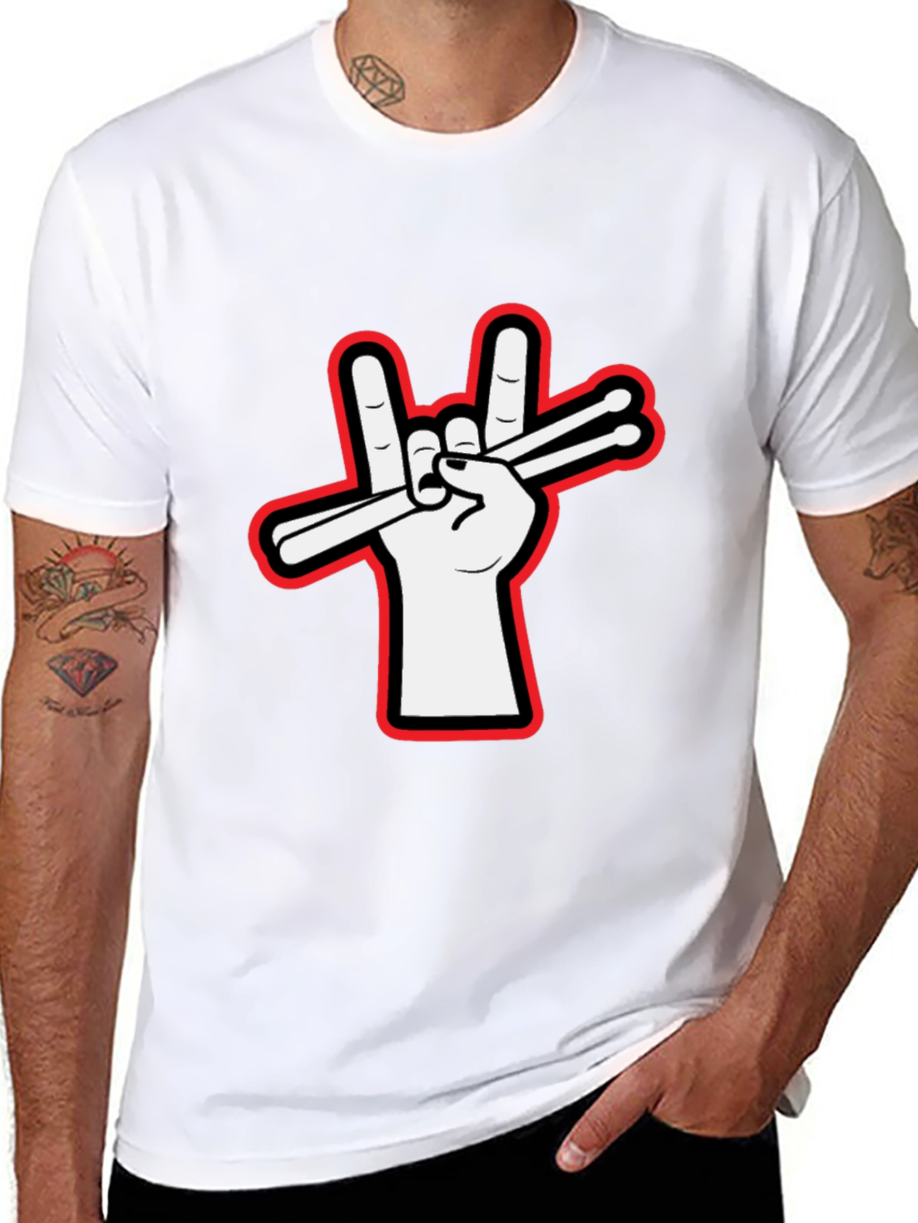 Rock Hand Drum Sticks T-Shirt