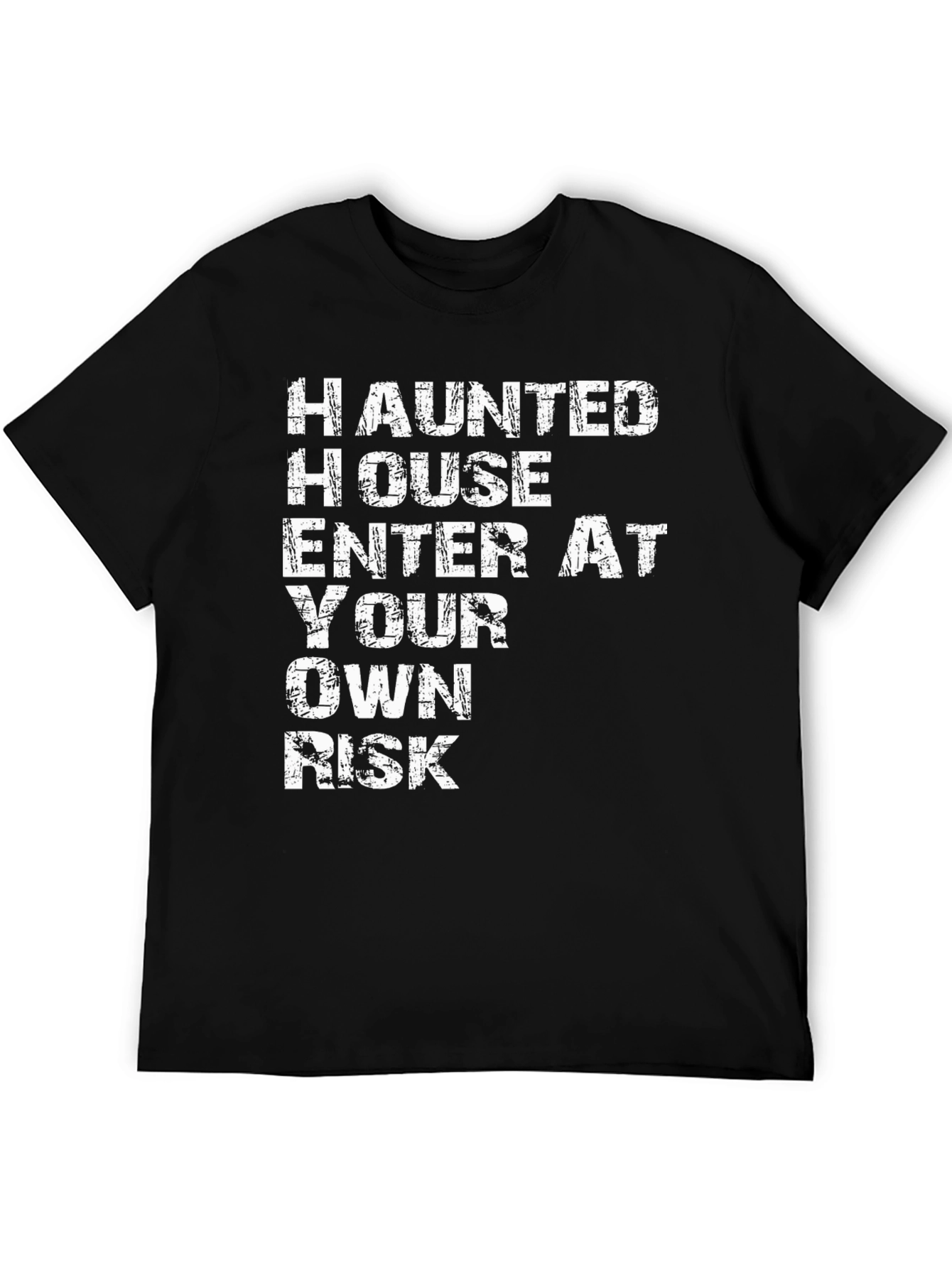 Haunted House Black Graphic Tee