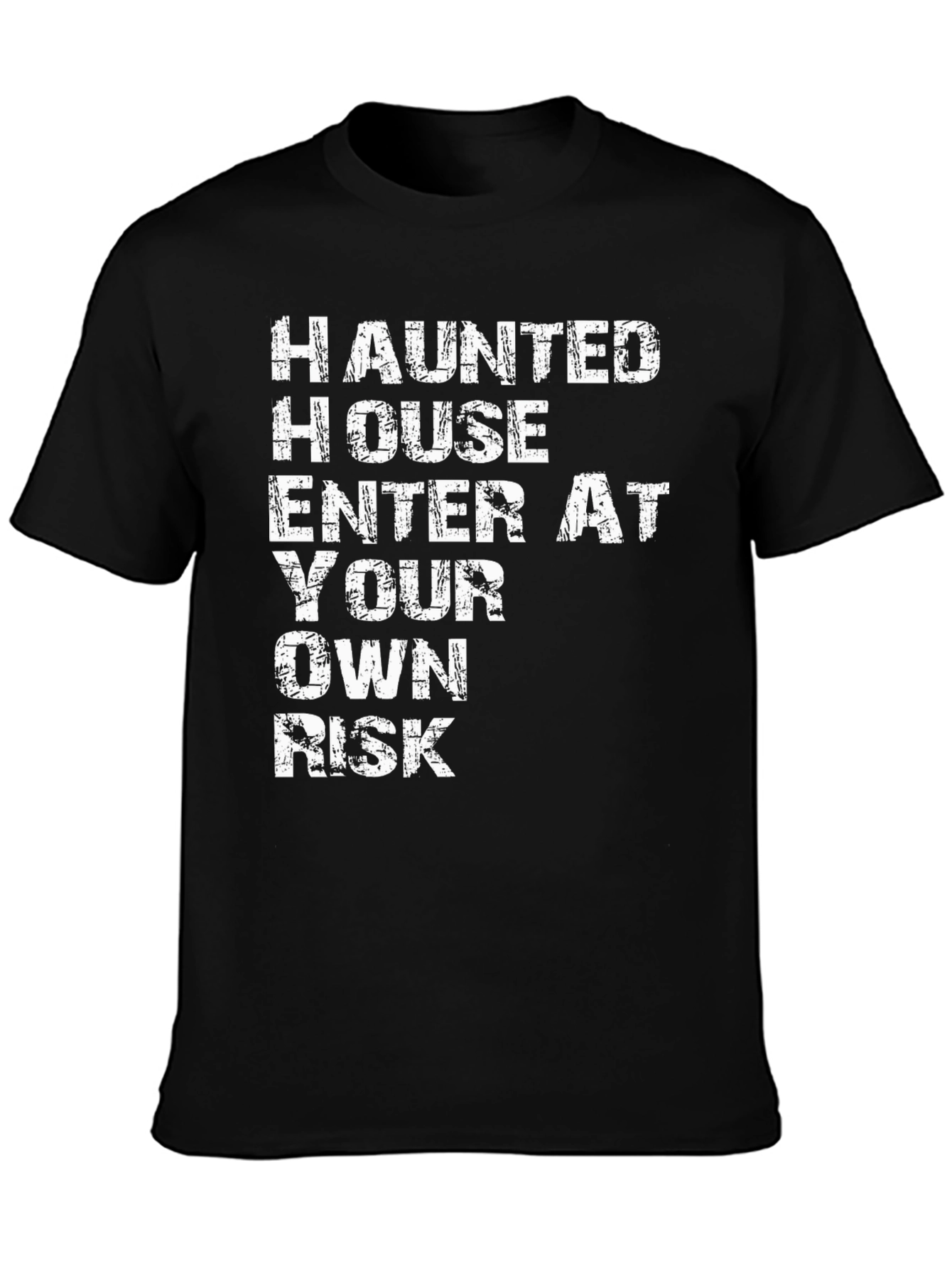 Haunted House Black Graphic Tee