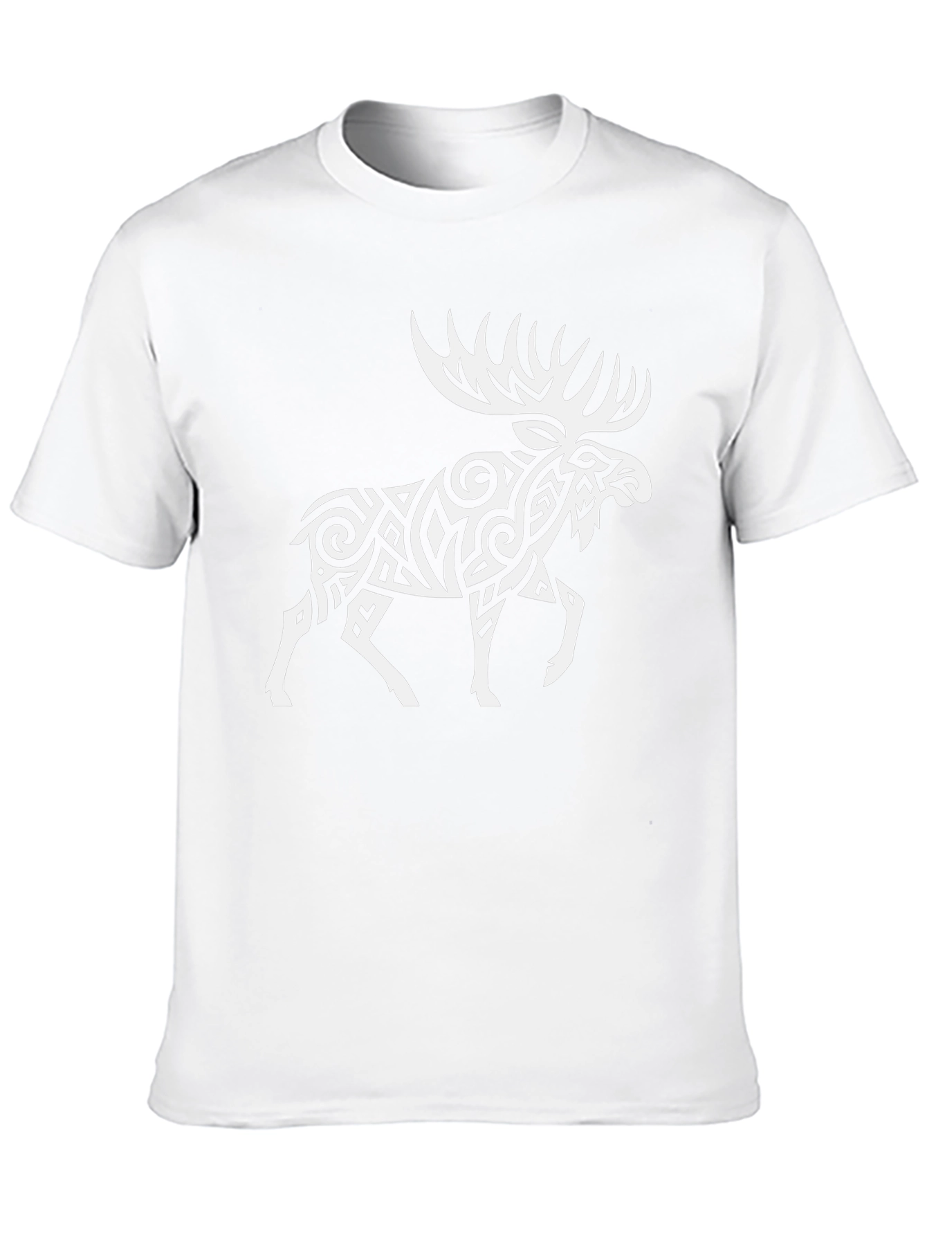Tribal Moose Graphic Tee - Black Cotton Blend T-Shirt