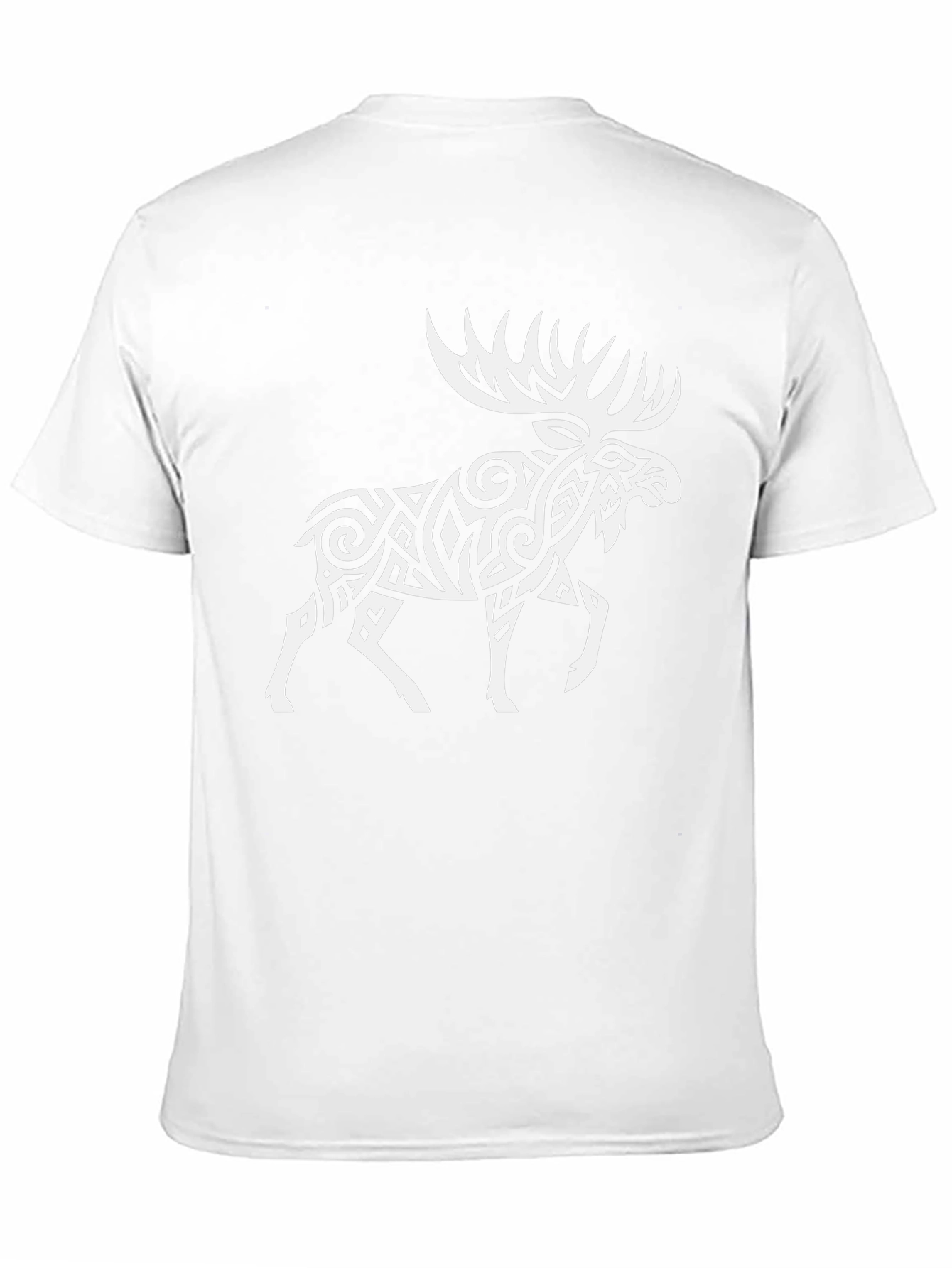 Tribal Moose Graphic Tee - Black Cotton Blend T-Shirt