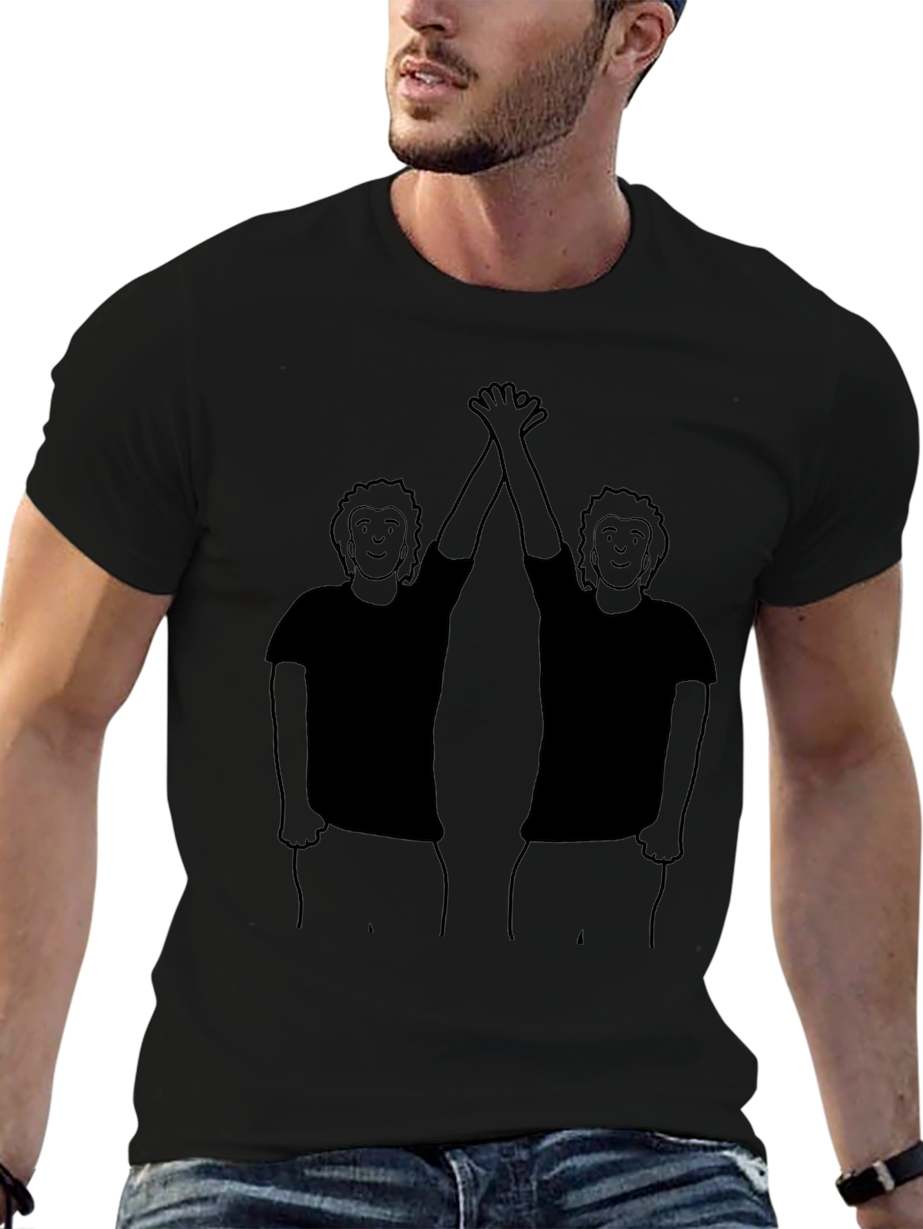 Black High Five Graphic Tee