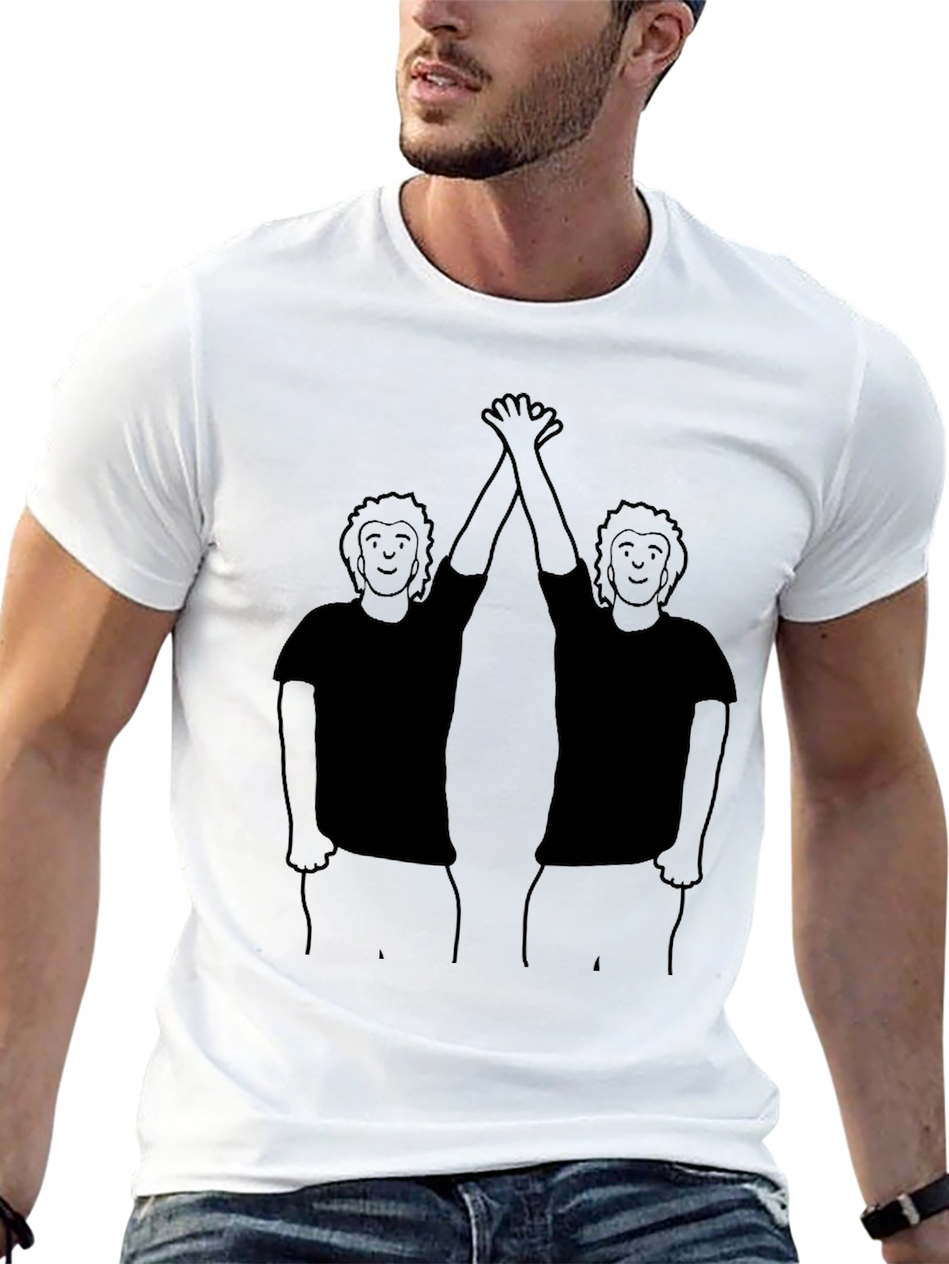 Black High Five Graphic Tee