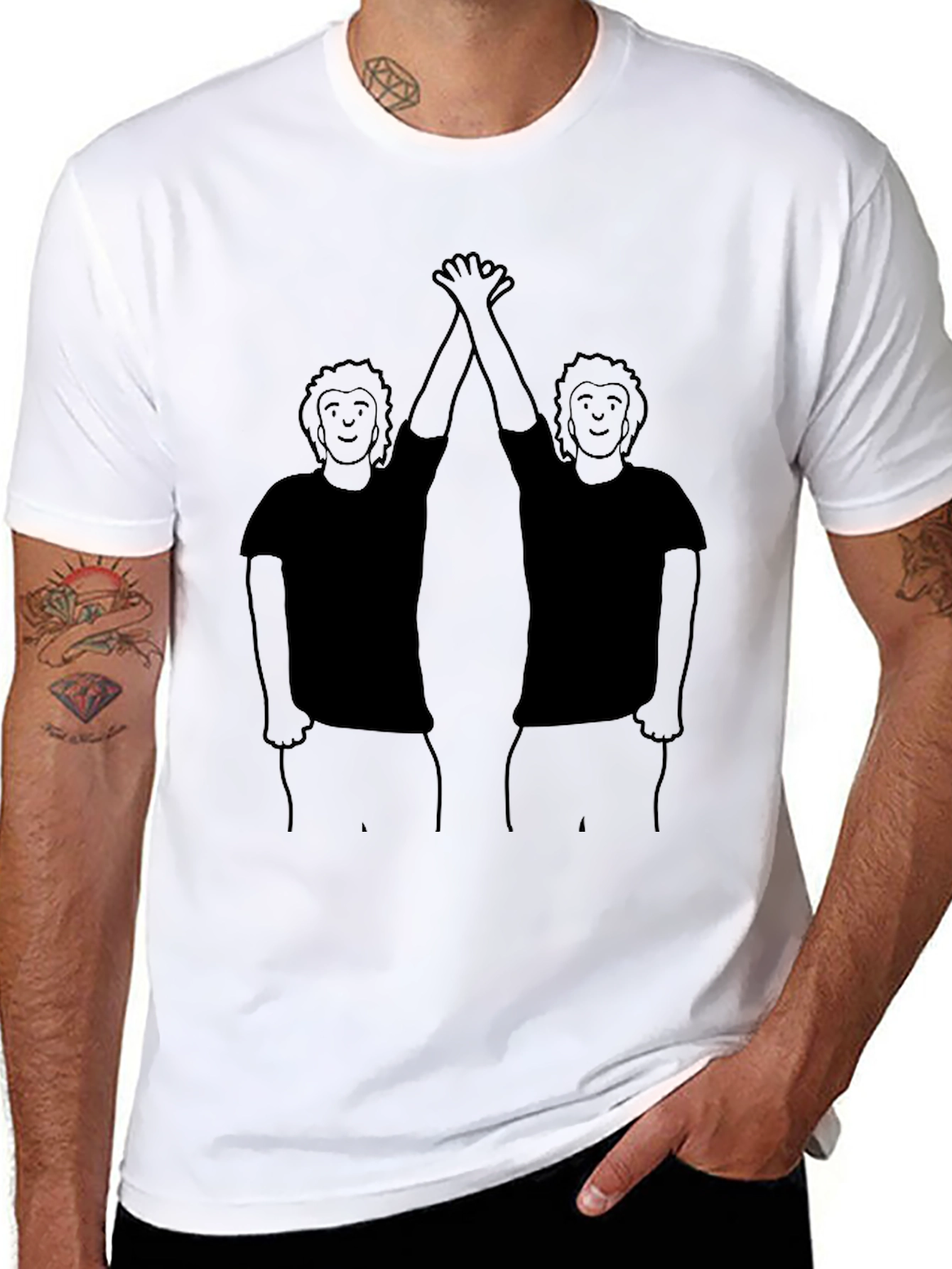 Black High Five Graphic Tee