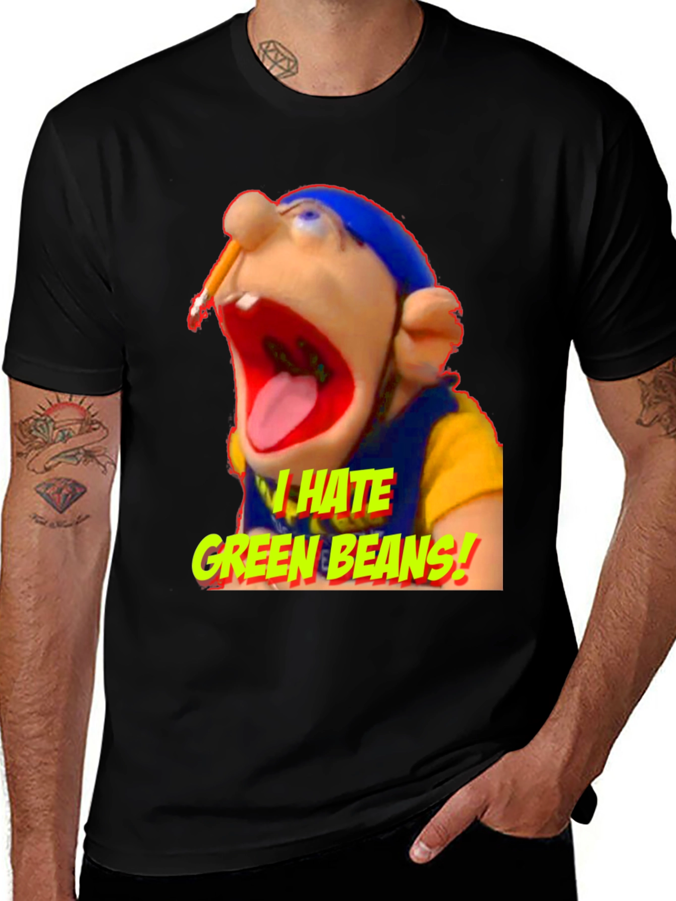 I Hate Green Beans T-Shirt Funny Puppets